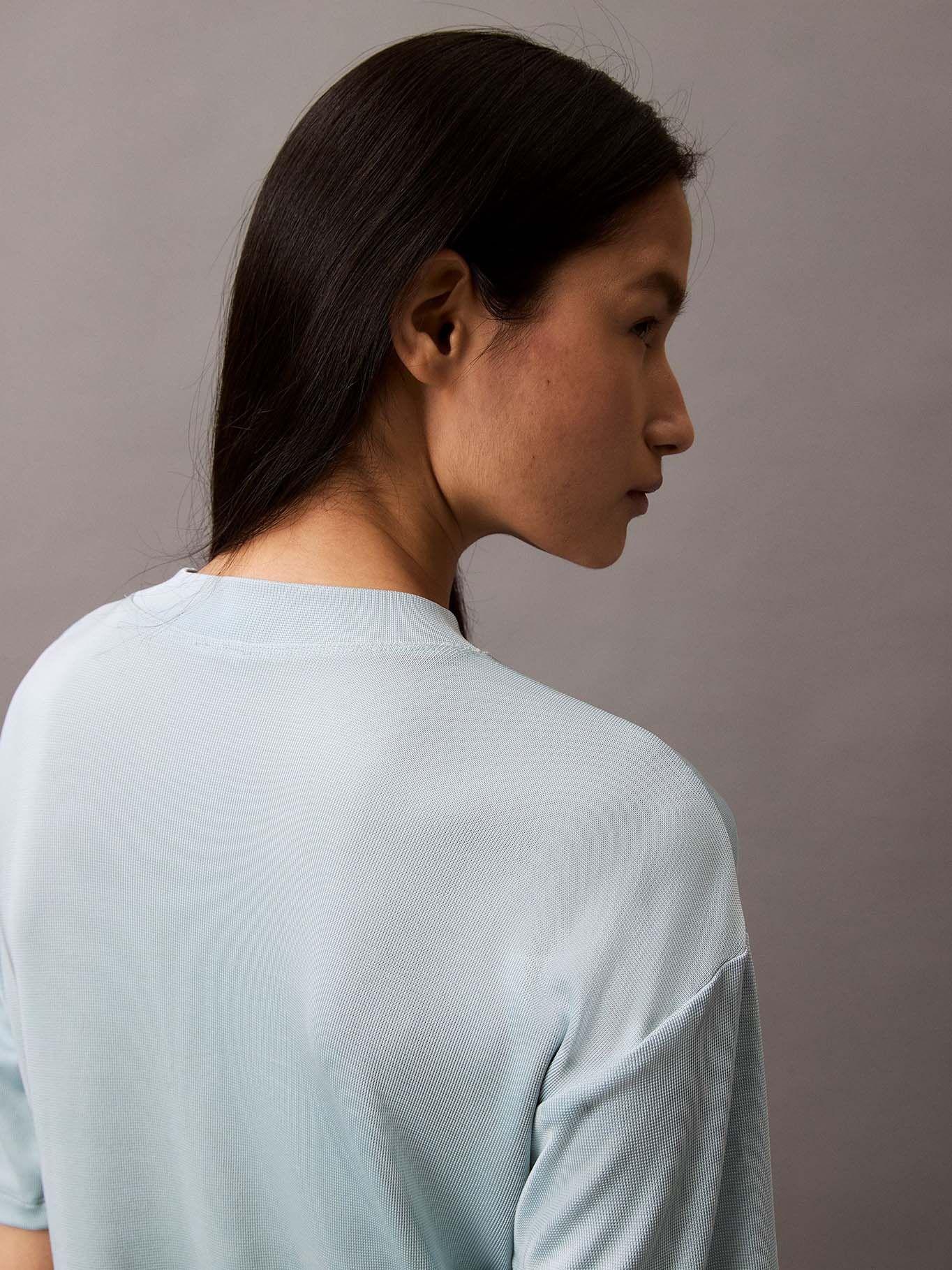 Blusa de Canalé Shiny Textured Celeste Calvin Klein-2