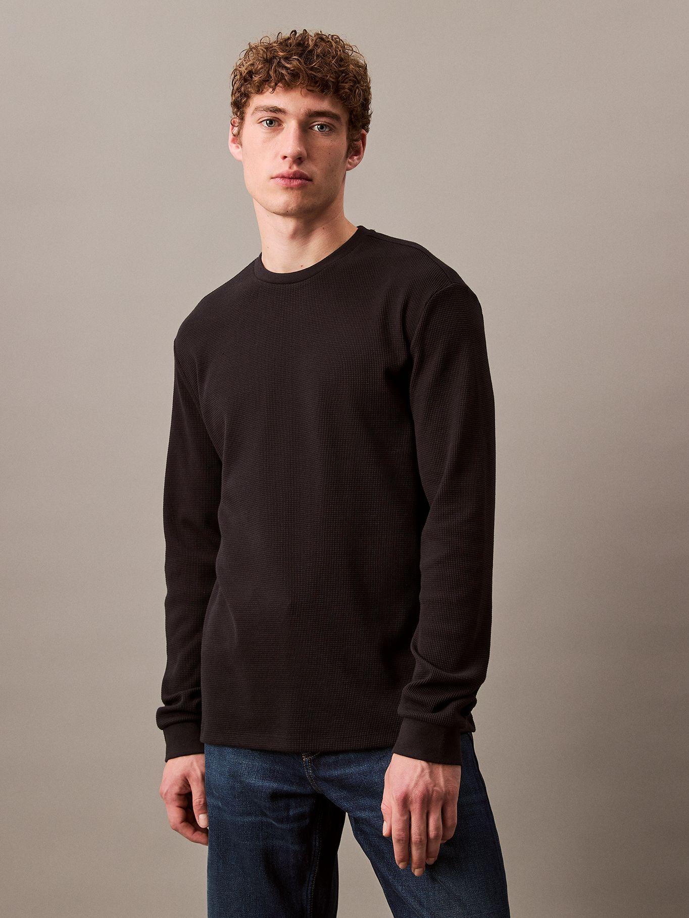 Polera Manga Larga en Tejido Punto Negro Calvin Klein-0