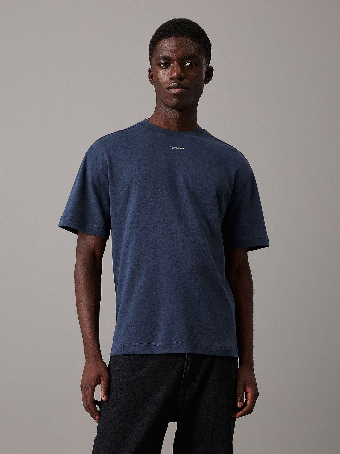 Polera Nano Logo Interlock PPK Azul Calvin Klein-0