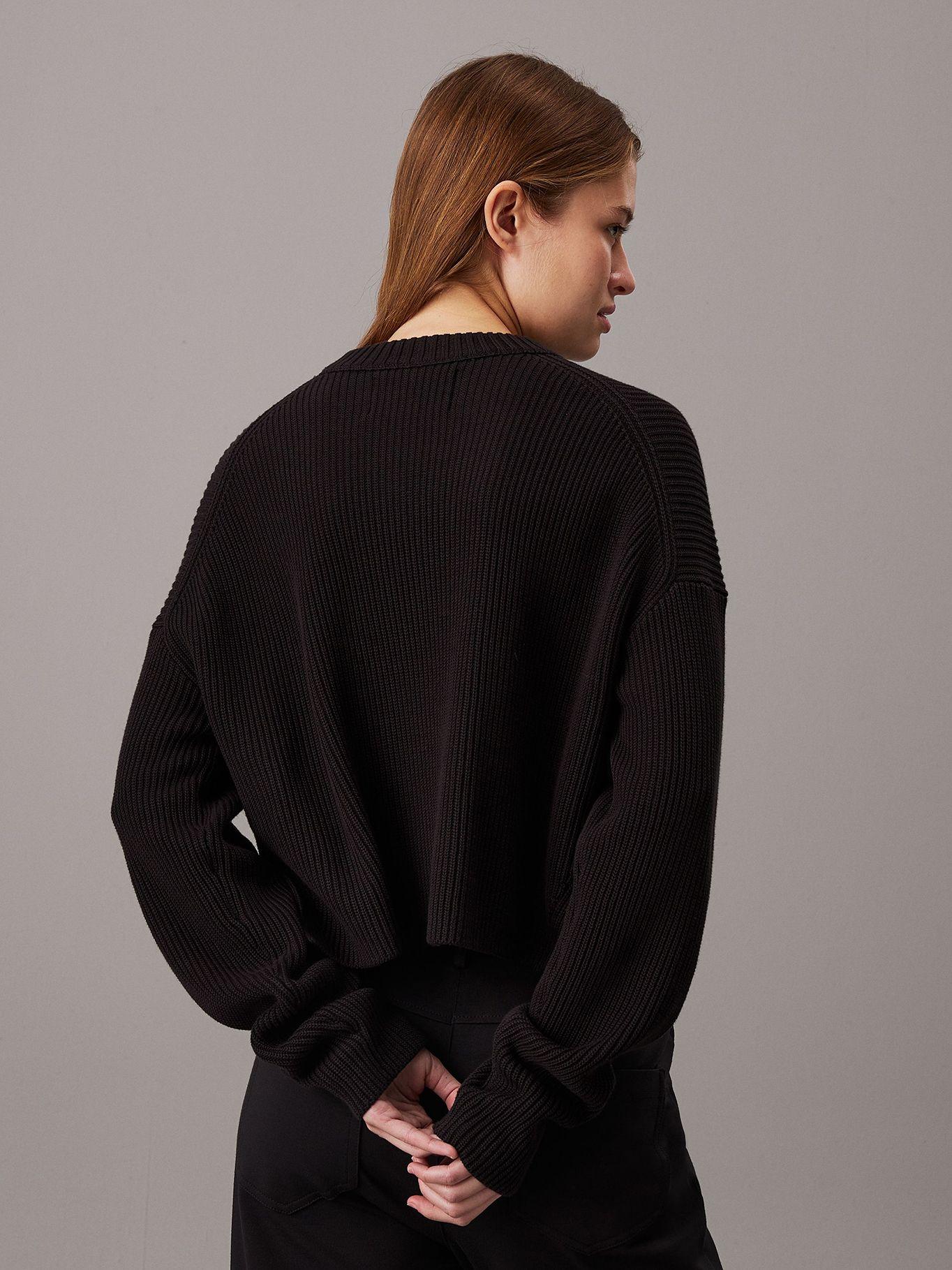 Sweater Logo Intarsia Negro Calvin Klein-2