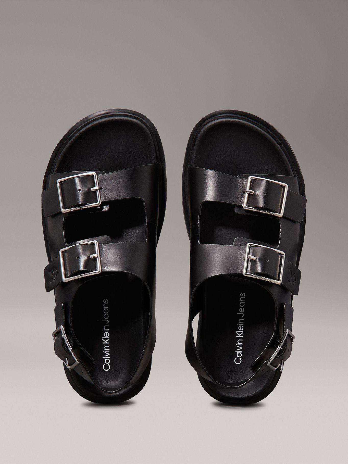 Sandalias de Cuero con Hebilla Negro Calvin Klein-2