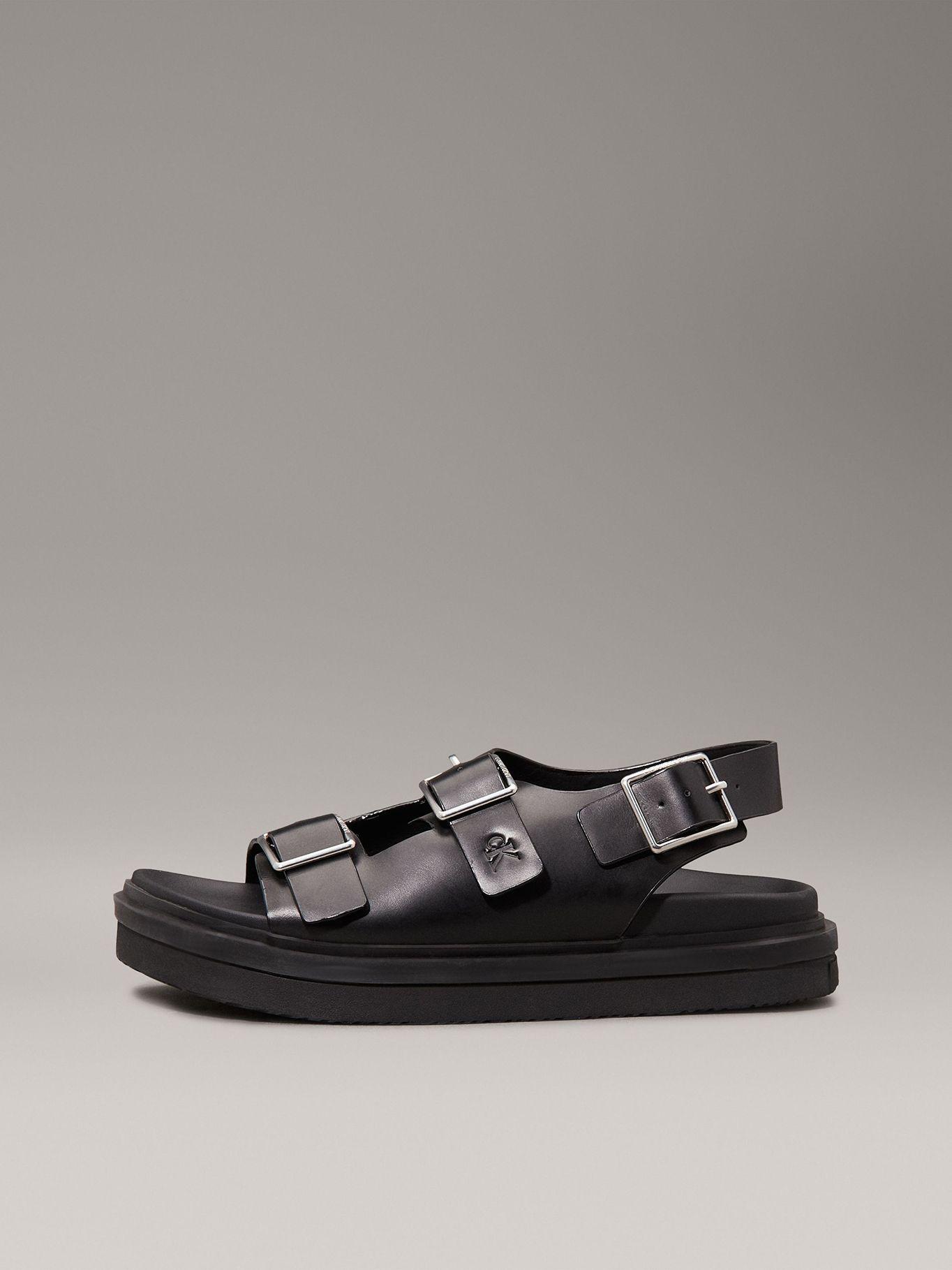 Sandalias de Cuero con Hebilla Negro Calvin Klein-5