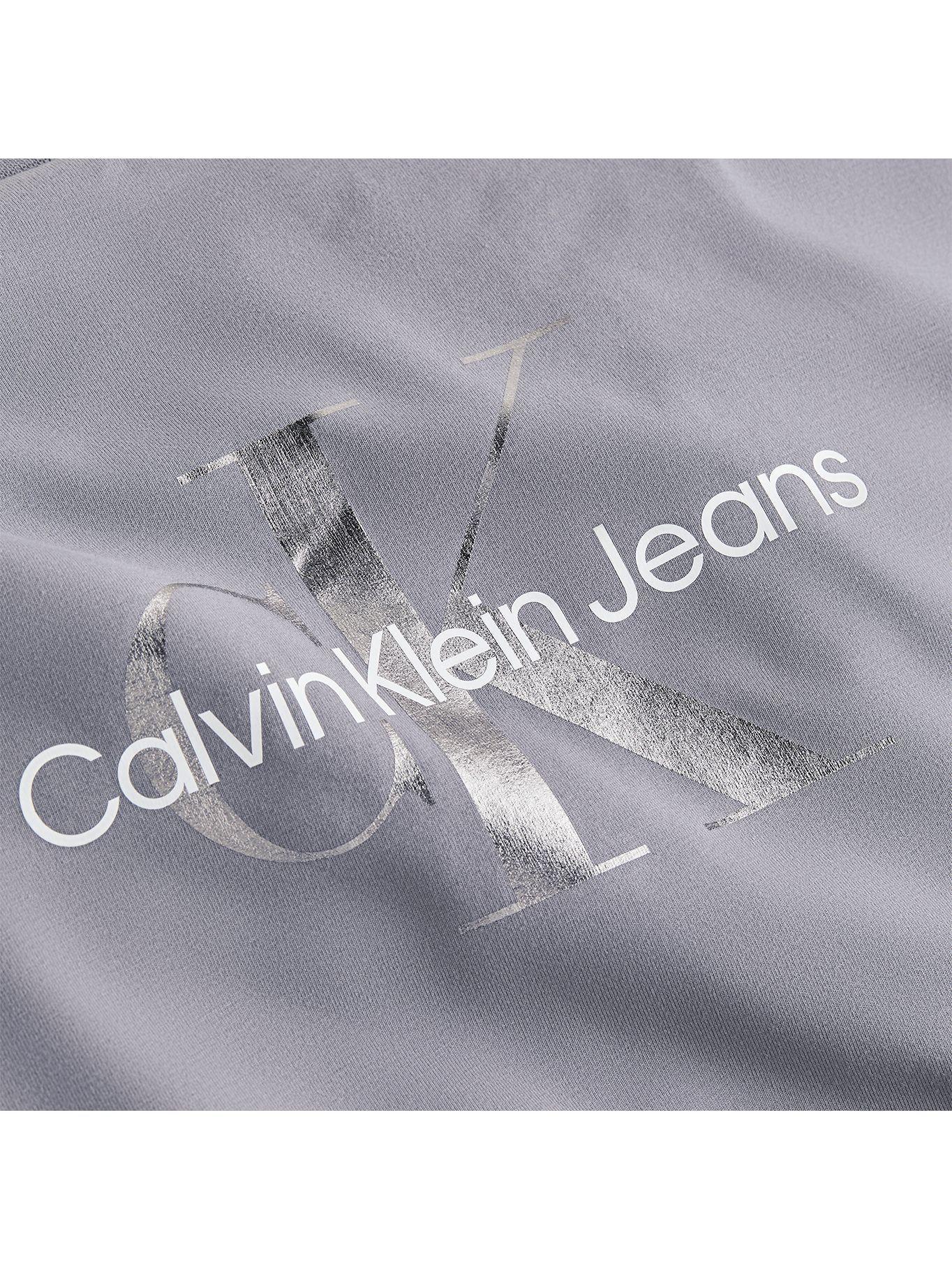 Hoodie Gunmetal Monogram Gris Calvin Klein-2