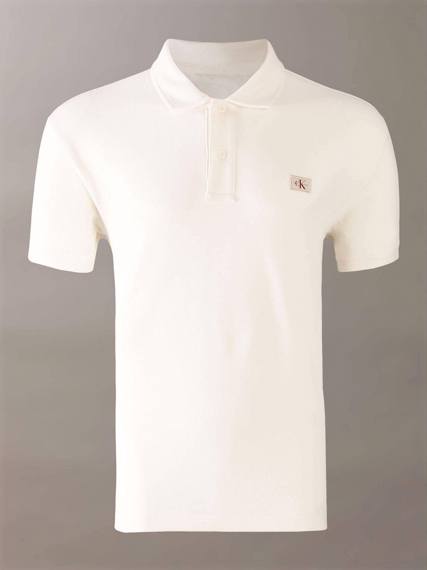 Polo manga corta de etiqueta tejida Blanco Calvin Klein-4