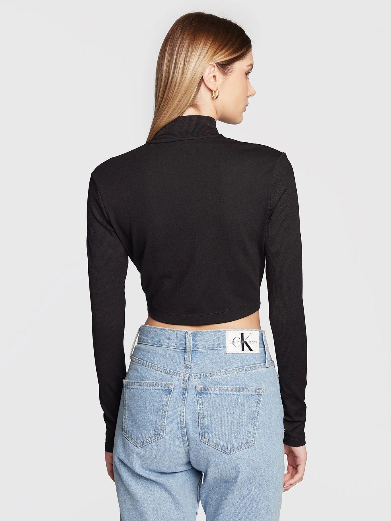 Camiseta manga larga con cierre de cremallera Negro Calvin Klein-2