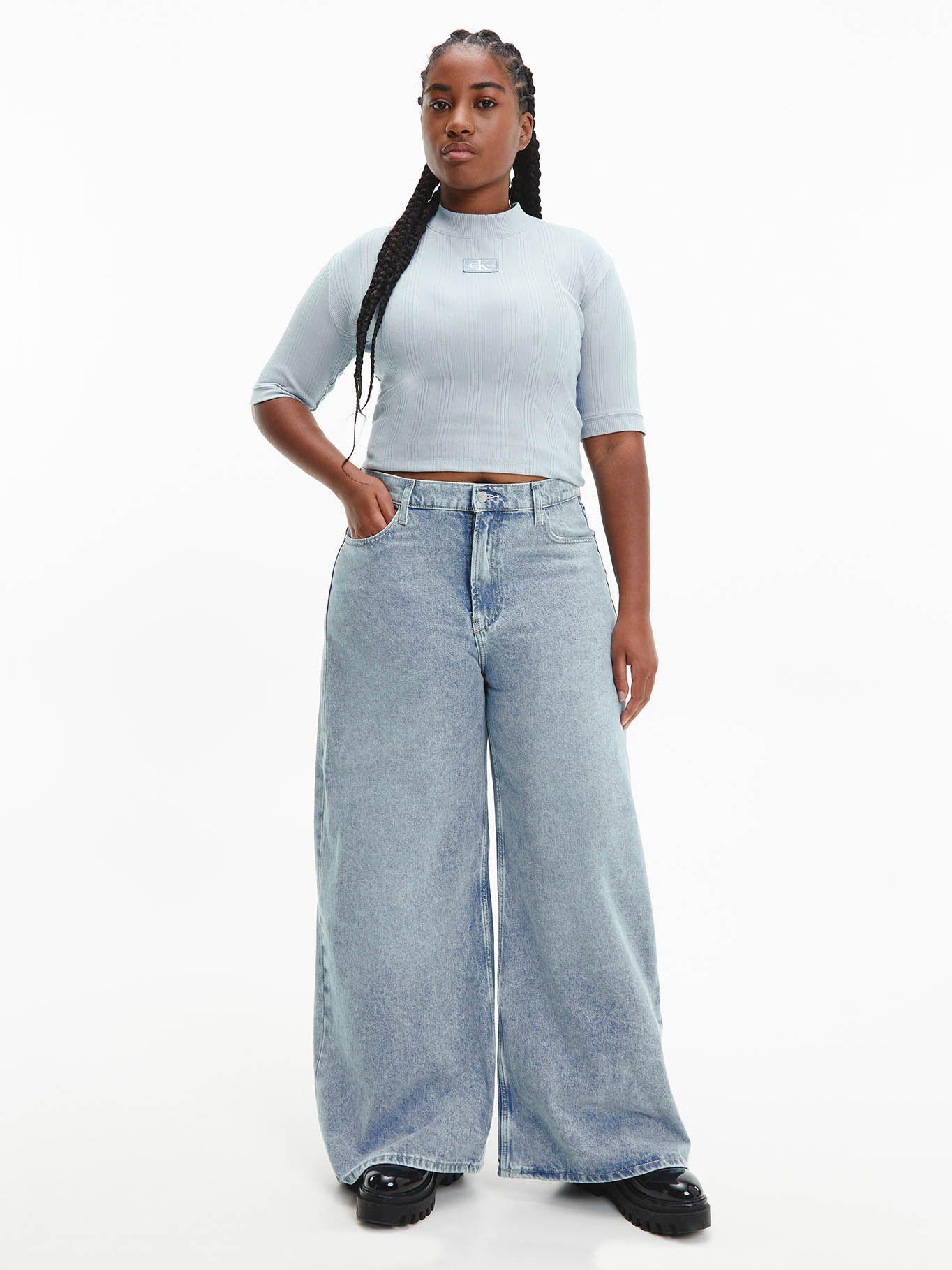 Camiseta acanalada de manga corta Blanco Calvin Klein-4