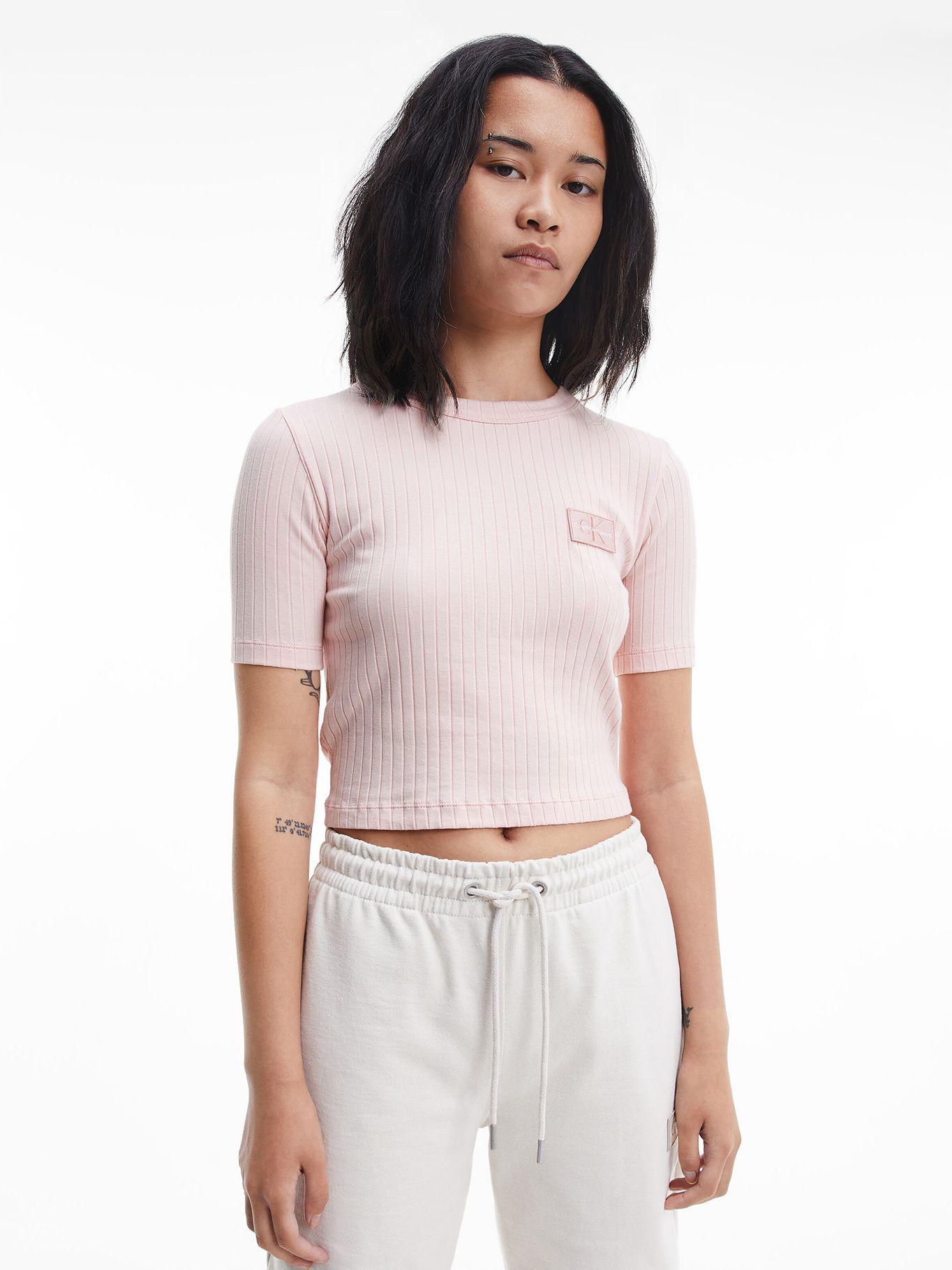 Polera Badge Slim TKY Rosado Calvin Klein-0