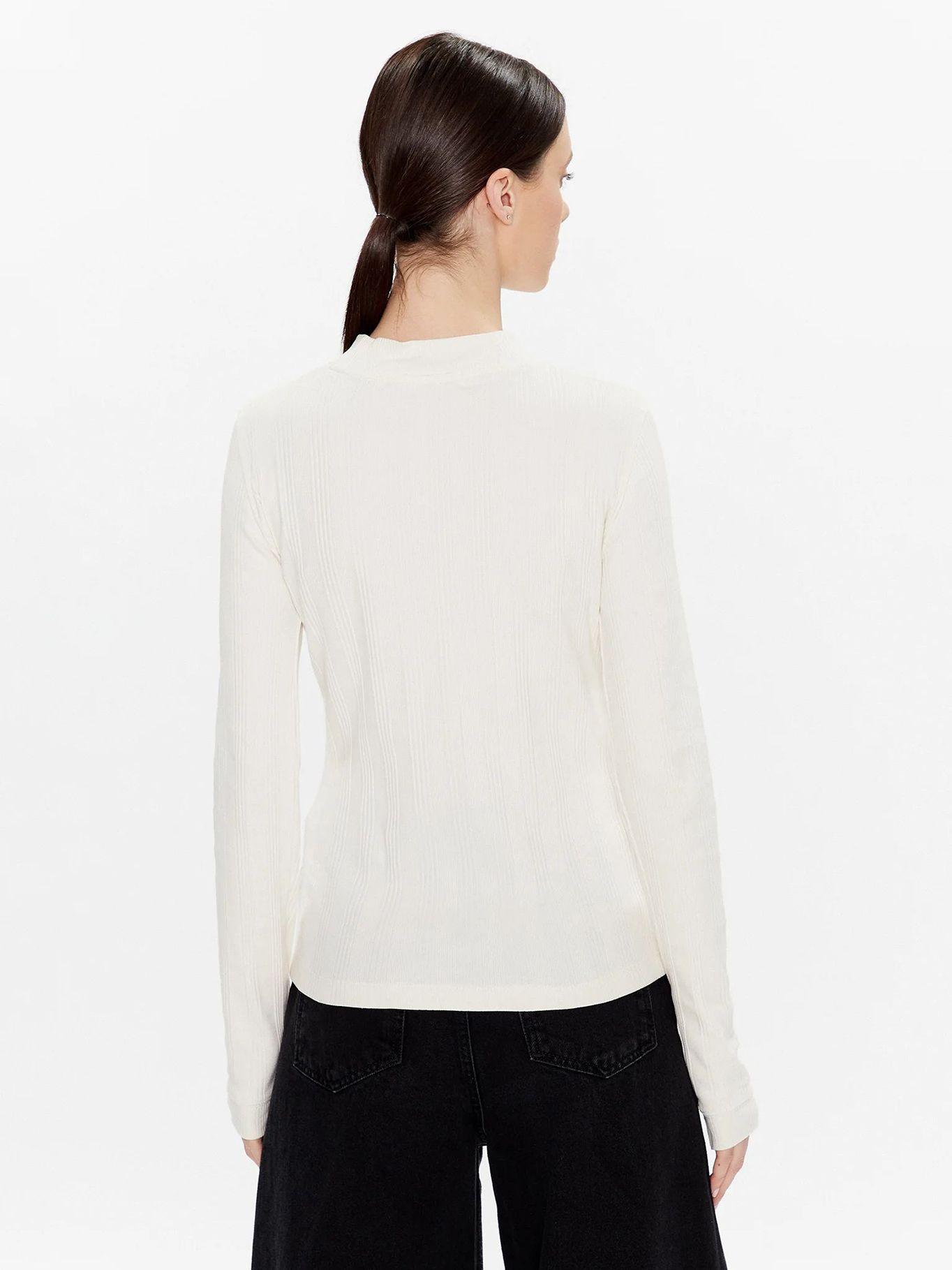 Camiseta manga larga con cuello alzado Blanco Calvin Klein-2