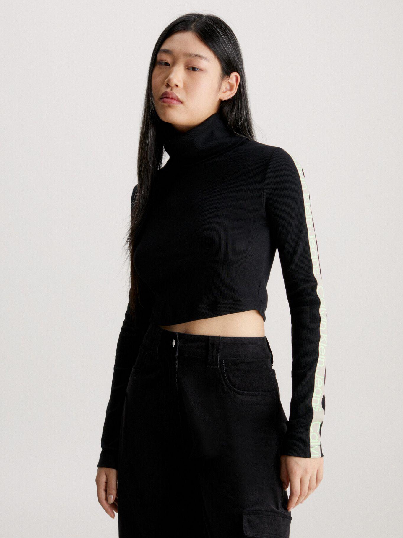 Polera Ls Elastic Crop Negro-0