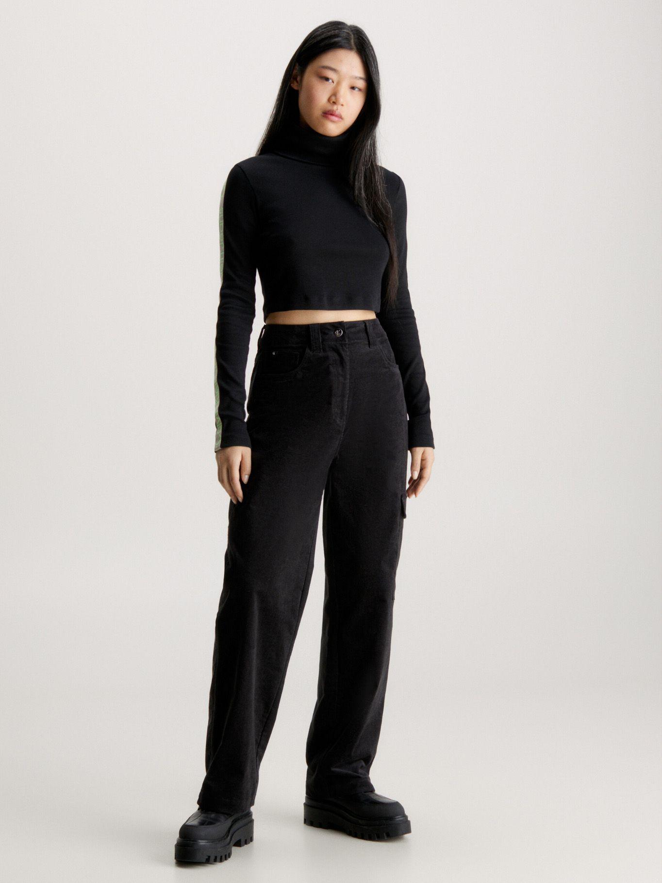 Polera Ls Elastic Crop Negro-1