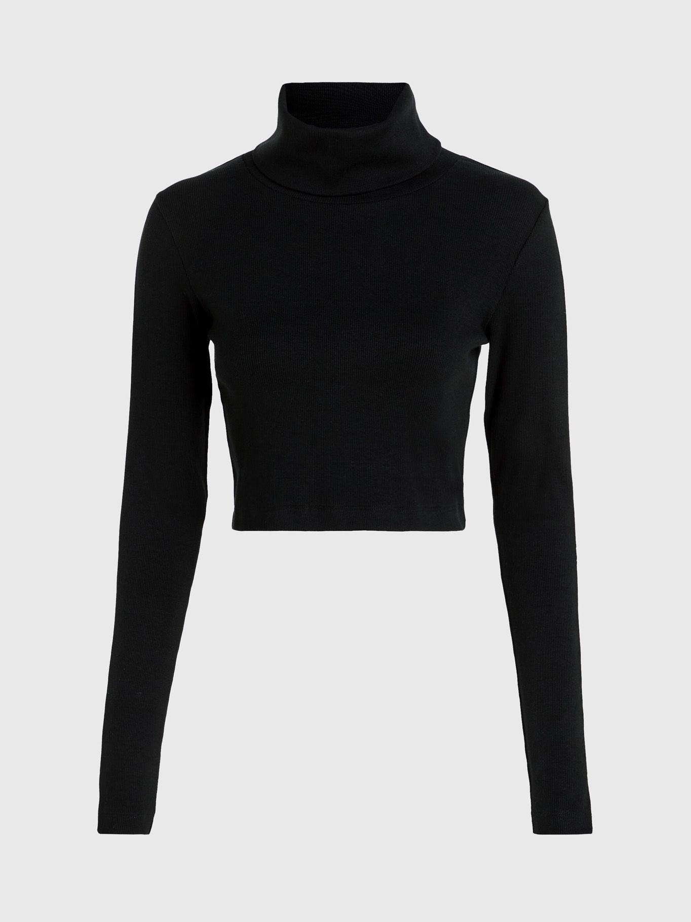 Polera Ls Elastic Crop Negro-4