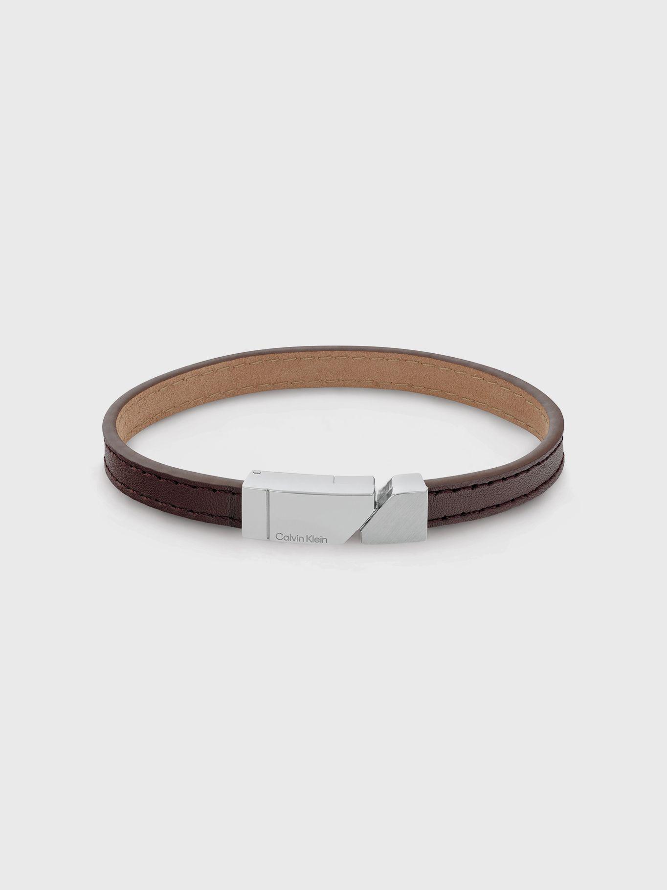 Pulsera de Cuero Asymmetric Tag Café Calvin Klein-0