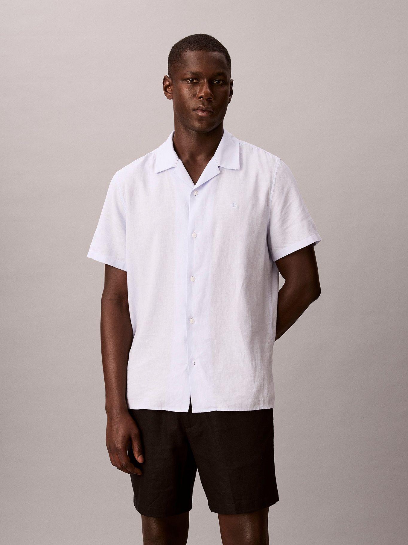 Short Recto Pull-On de Lino Negro Calvin Klein-2