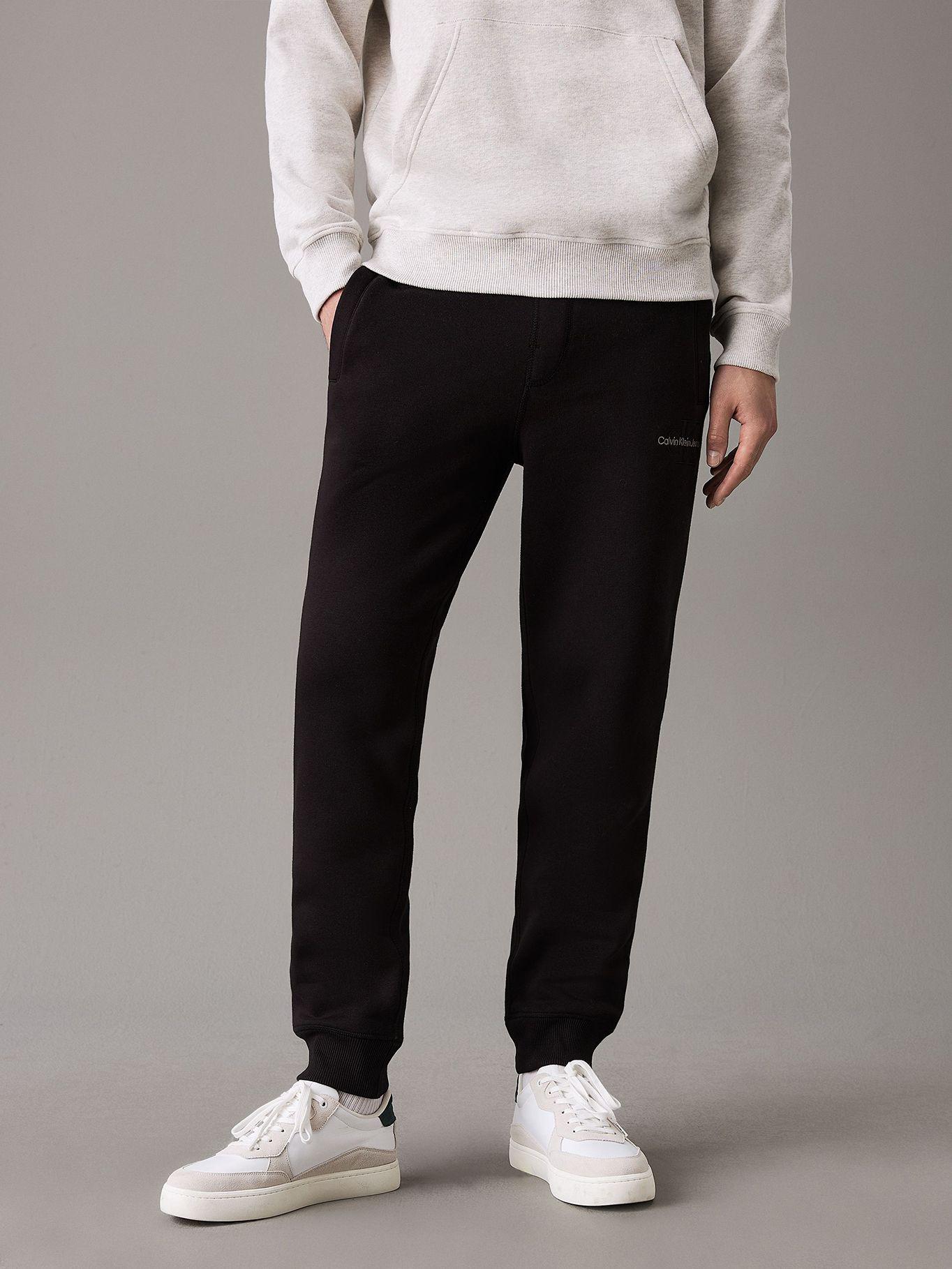 Pantalón chándal de felpa monograma Negro Calvin Klein-0