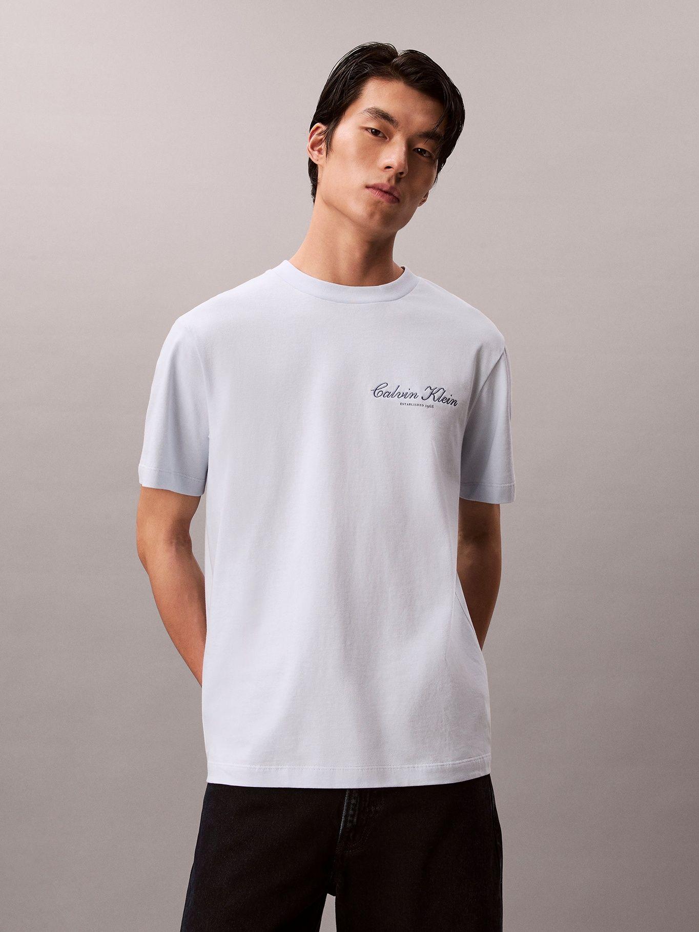 Polera De Logo Gráfico Celeste Calvin Klein-0