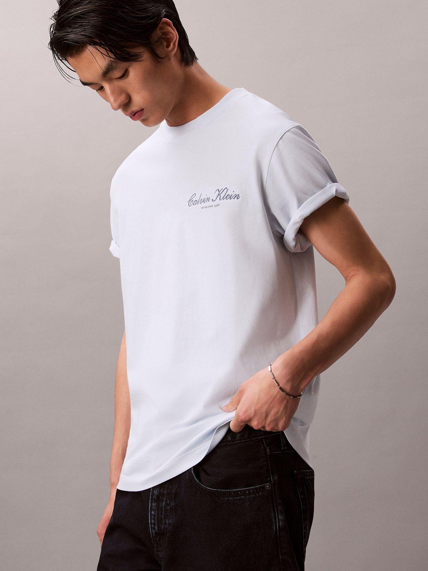 Polera De Logo Gráfico Celeste Calvin Klein-3