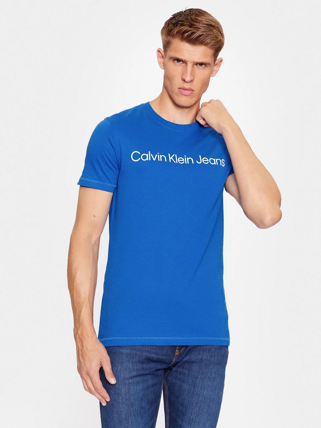 Polera Institutional Logo Slim Azul Calvin Klein-0