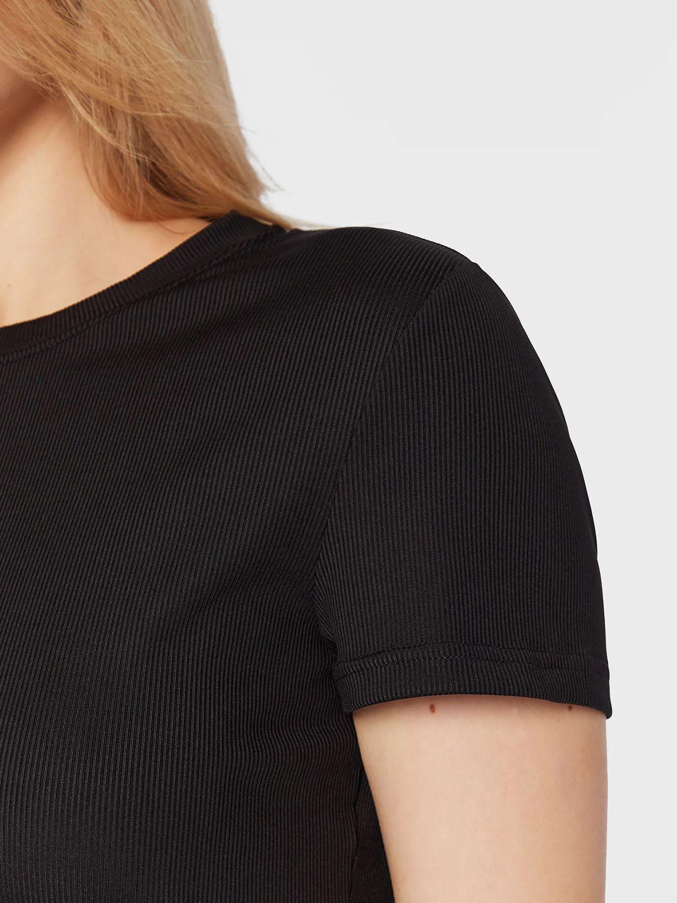 Vestido con logo y cuello redondo Negro Calvin Klein-3