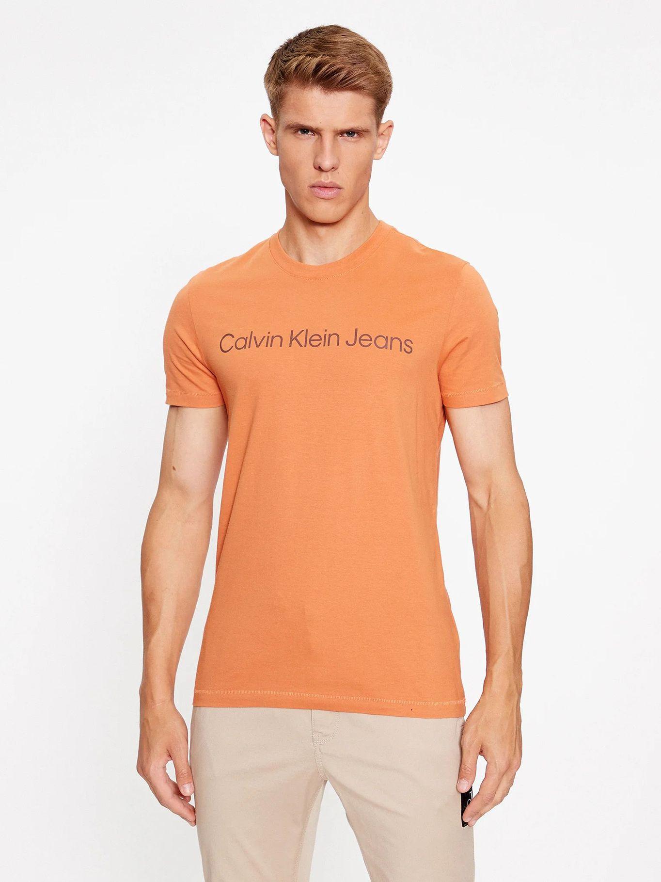 Polera Institutional Logo Slim Naranjo Calvin Klein-0