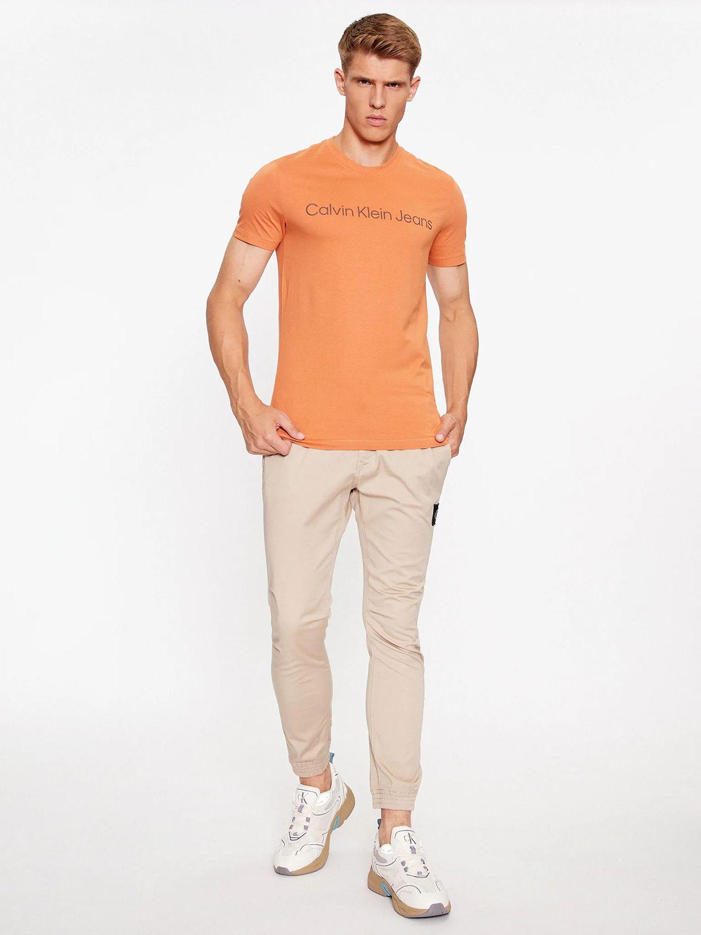 Polera Institutional Logo Slim Naranjo Calvin Klein-1