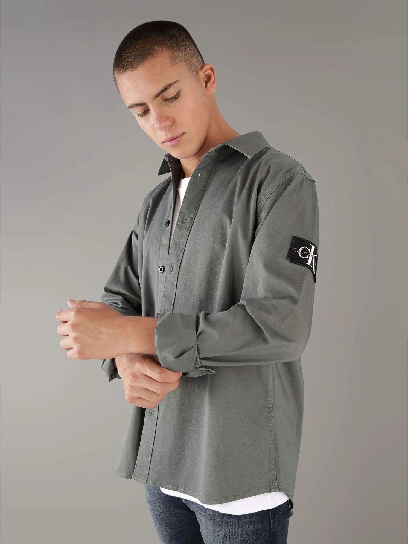 Camisa Monologo Badge Relaxed Gris Calvin Klein-0