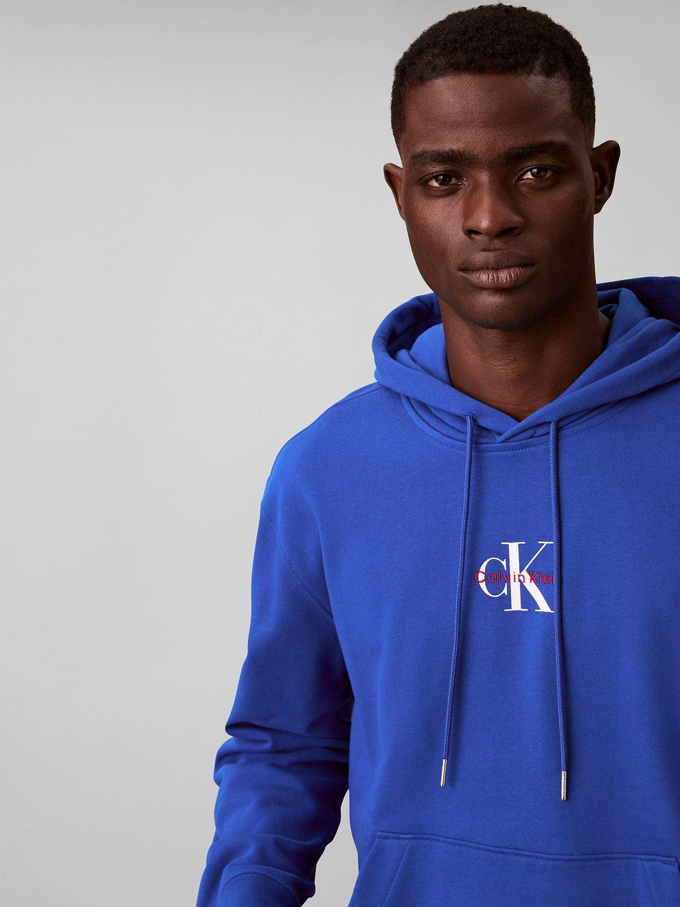 Polerón Terry con Monologo Bordado Azul Calvin Klein-4