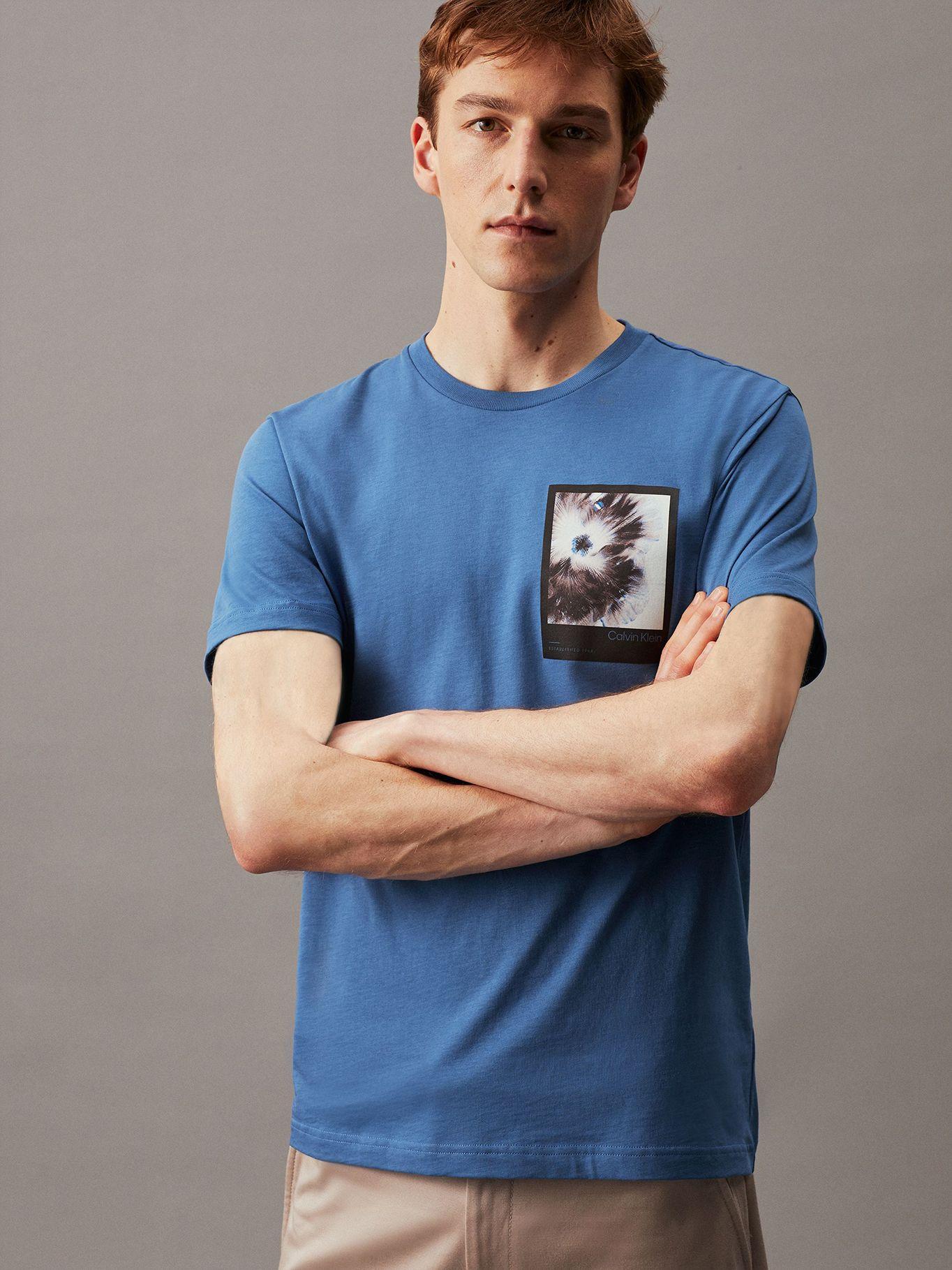 Polera Framed Flower Graphic Azul Calvin Klein-0