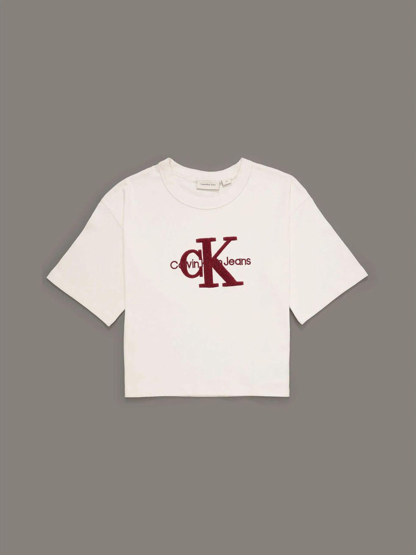 Polera Niña Teddy Monologo Blanco Calvin Klein-0