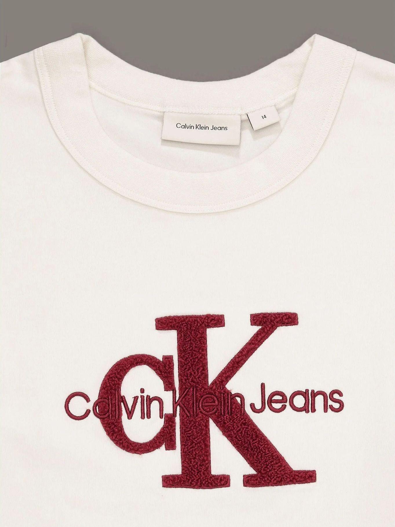 Polera Niña Teddy Monologo Blanco Calvin Klein-2
