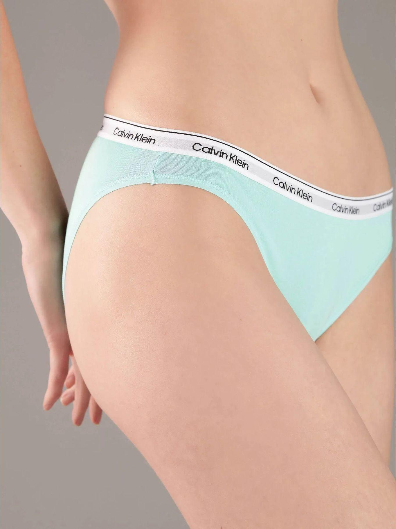 Calzón Bikini Modern 332 Logo Verde Calvin Klein-3