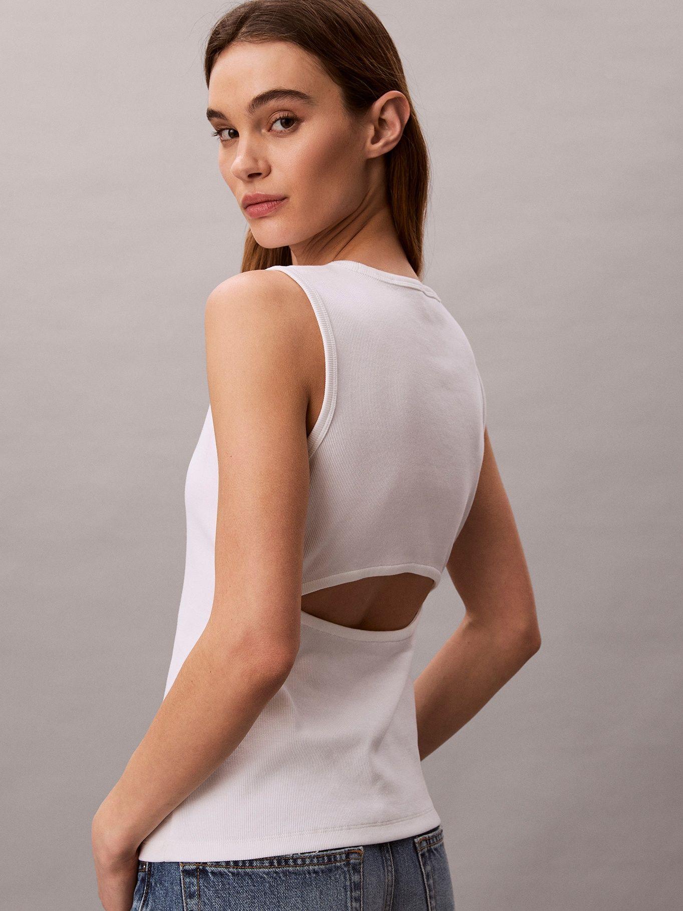 Polera de Punto sin Mangas Blanco Calvin Klein-3