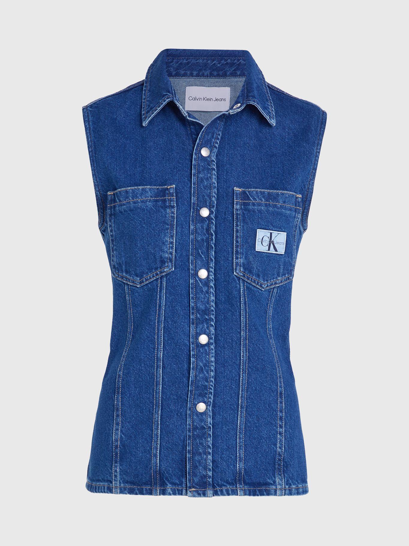 Blusa Sleeveless Lean Denim Azul Calvin Klein-4