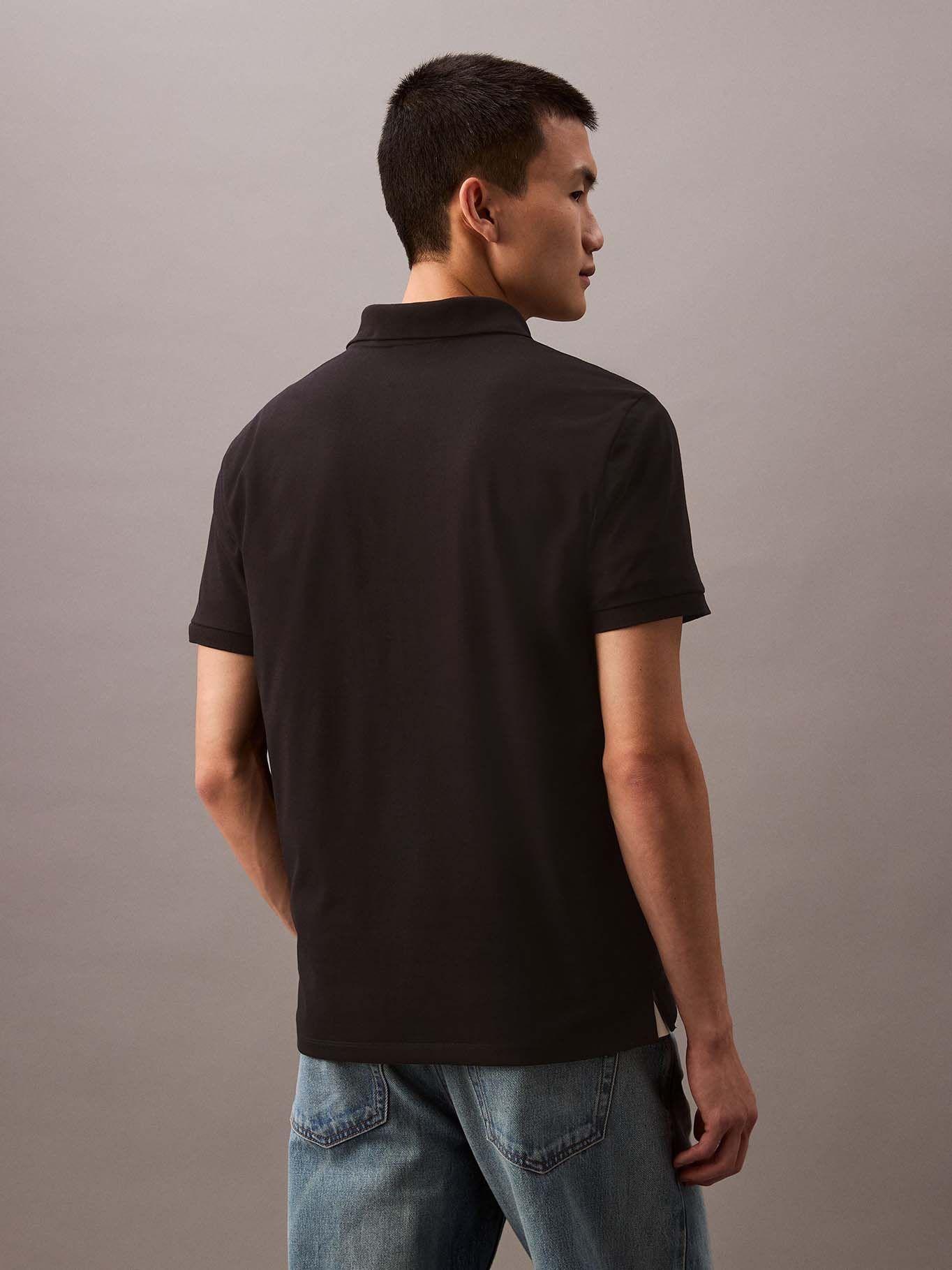 Polo con Monograma Bordado Negro Calvin Klein-2