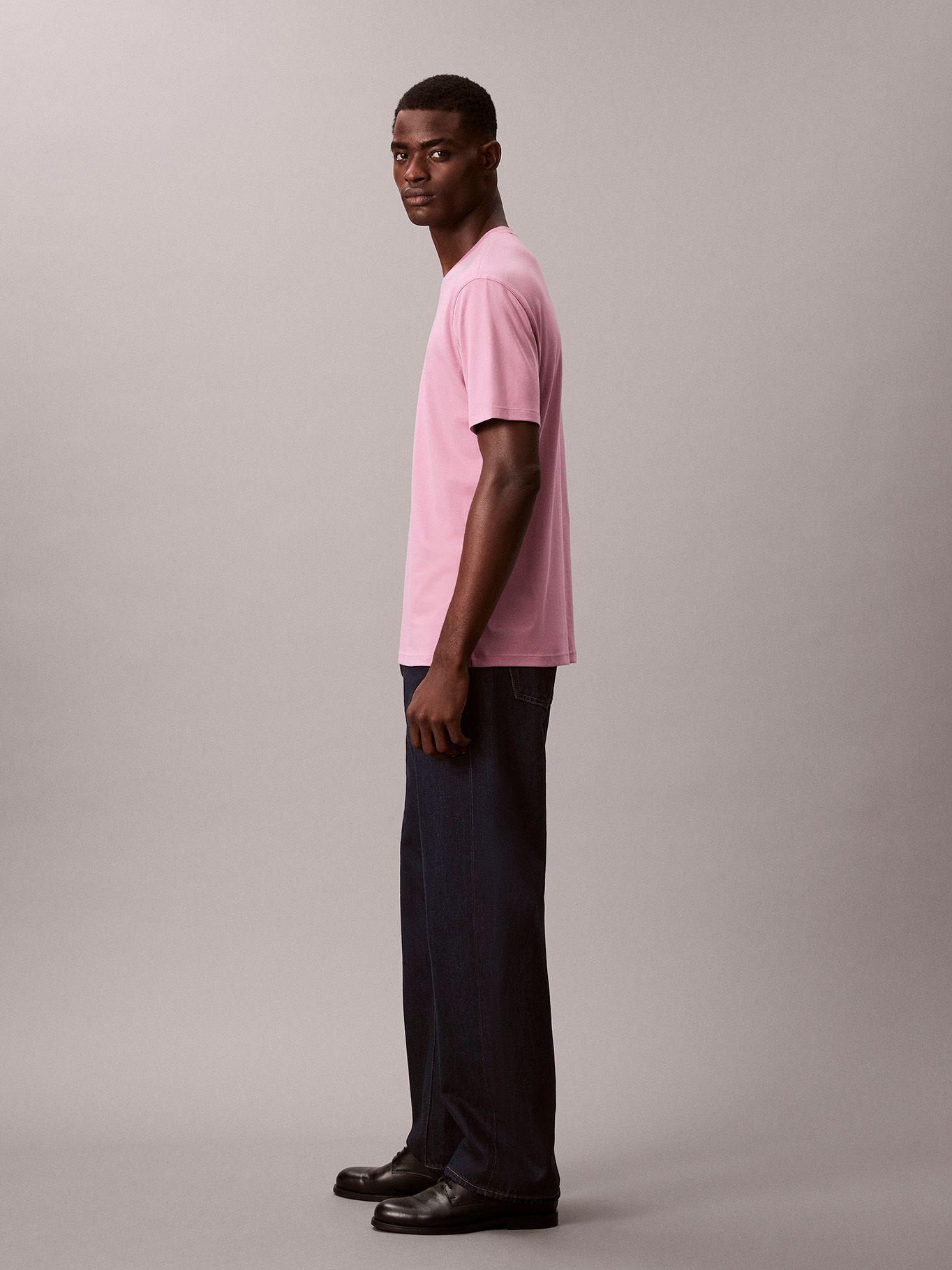 Polera Monograma Bordado Contraste Rosado Calvin Klein-3
