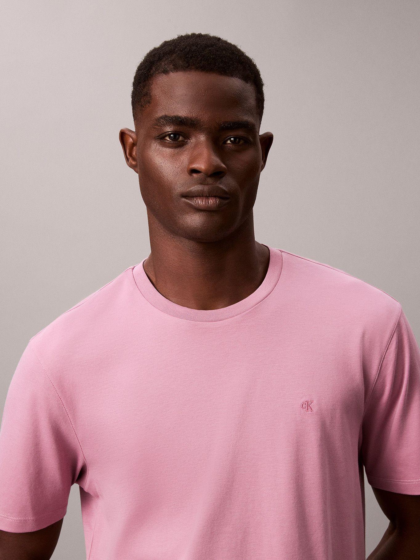 Polera Monograma Bordado Contraste Rosado Calvin Klein-5