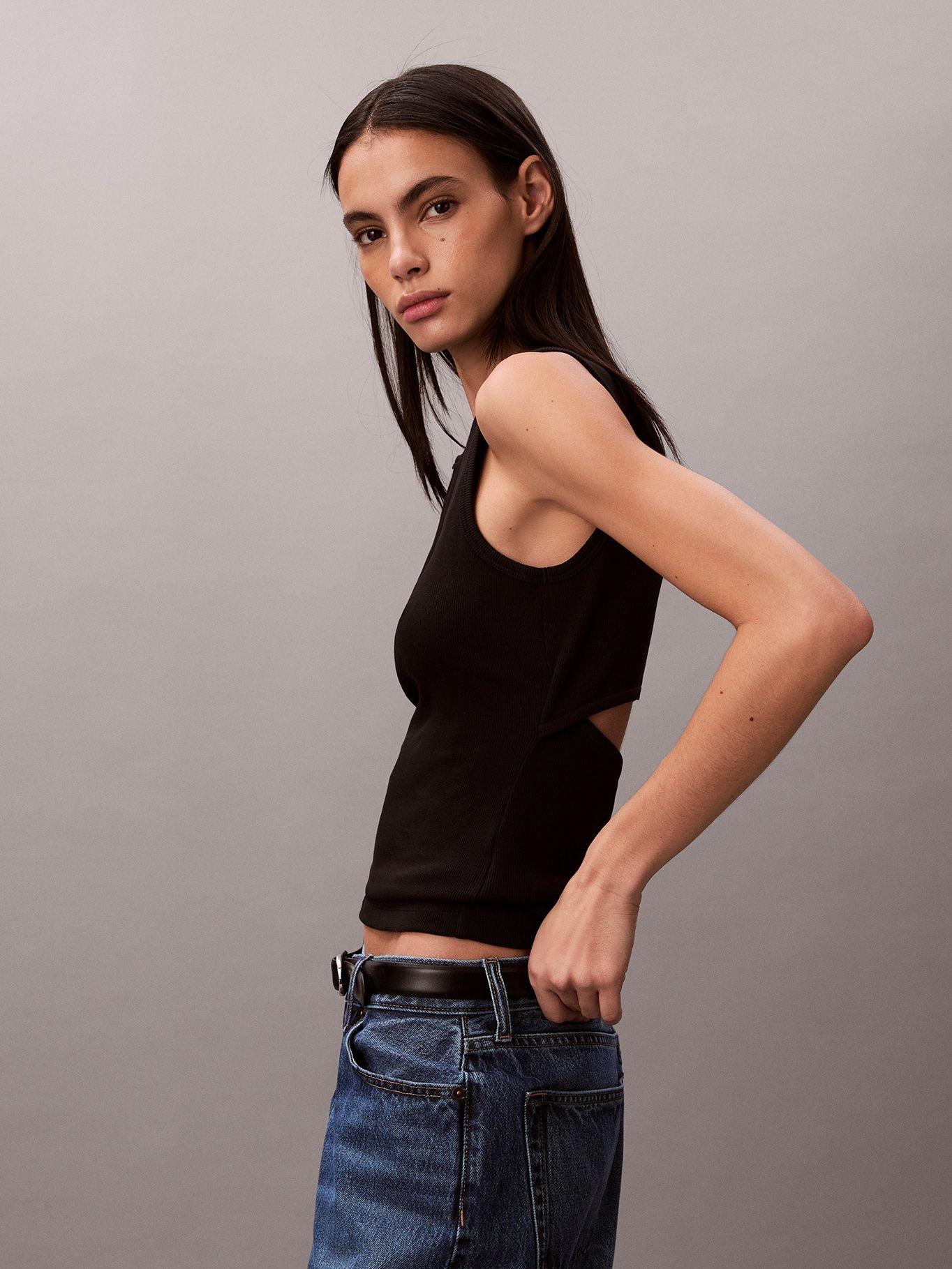 Polera de Punto sin Mangas Negro Calvin Klein-3