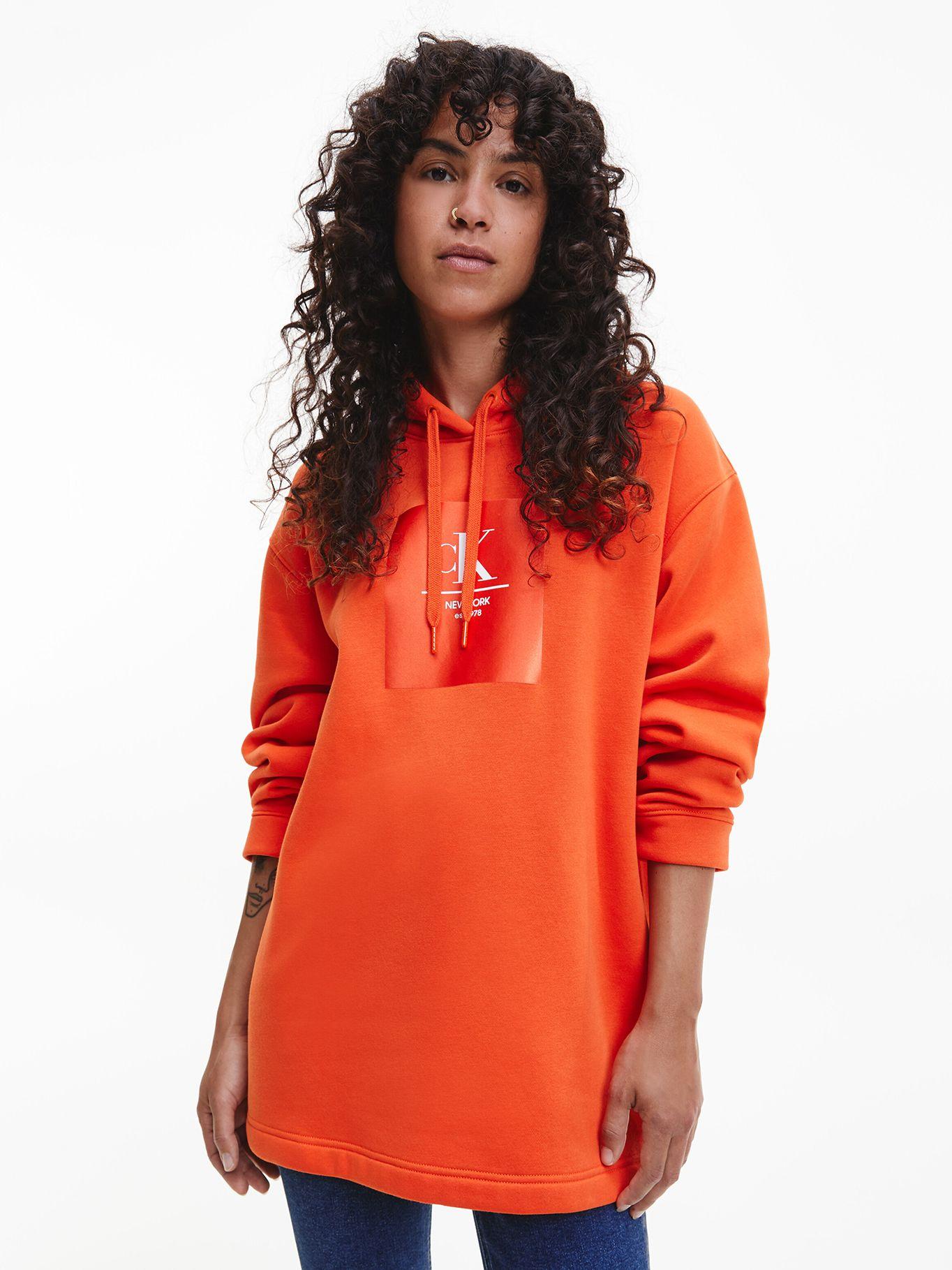 Polerón Oversized Logo Hoodie Naranja Calvin Klein-0