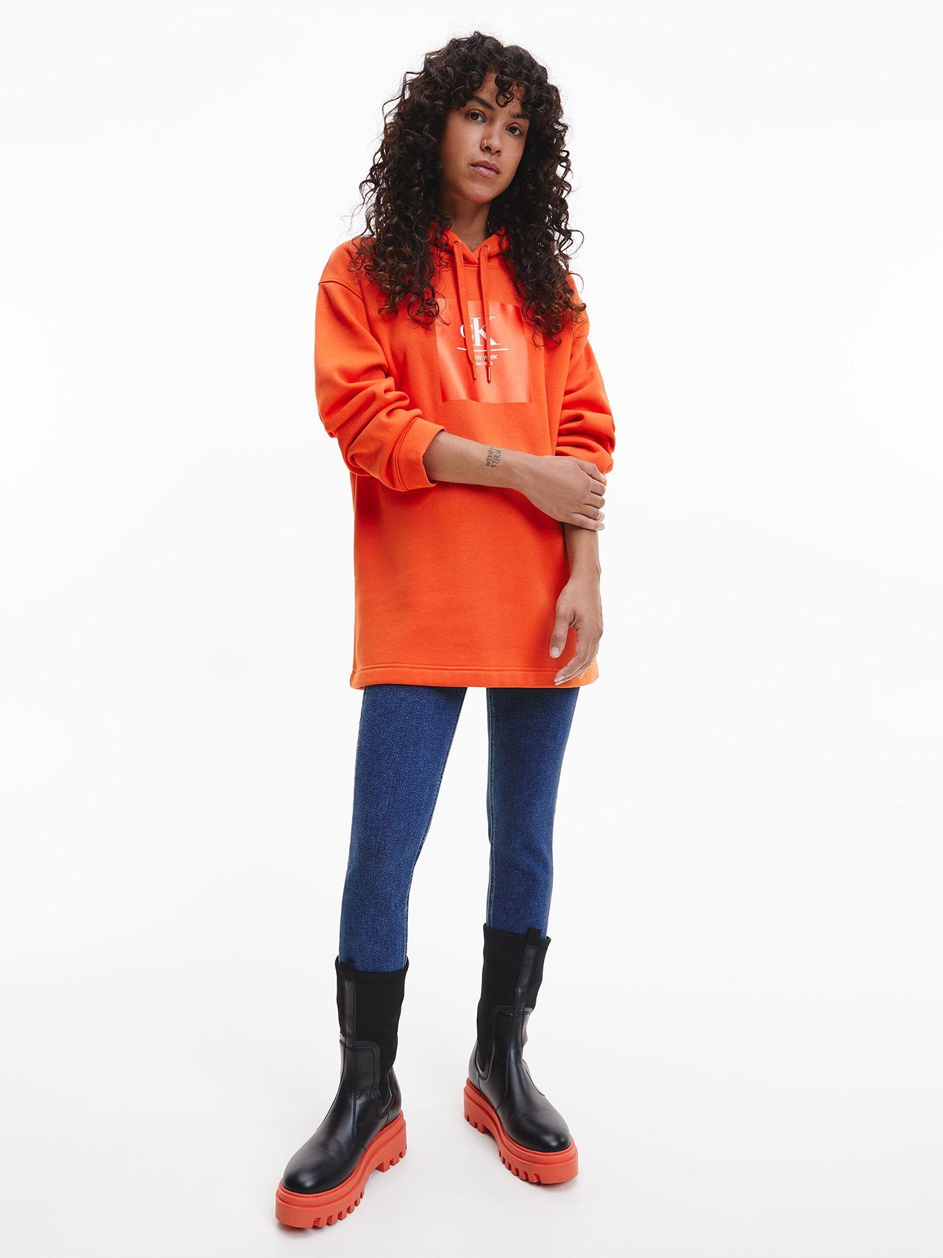 Polerón Oversized Logo Hoodie Naranja Calvin Klein-1