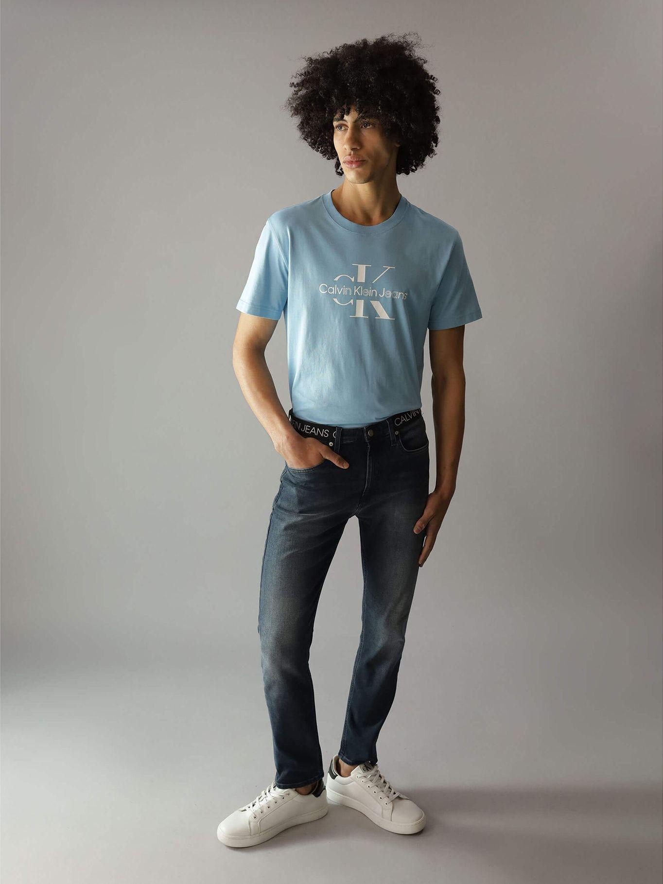 Polera Disrupted Outline Monologo Azul Calvin Klein-1