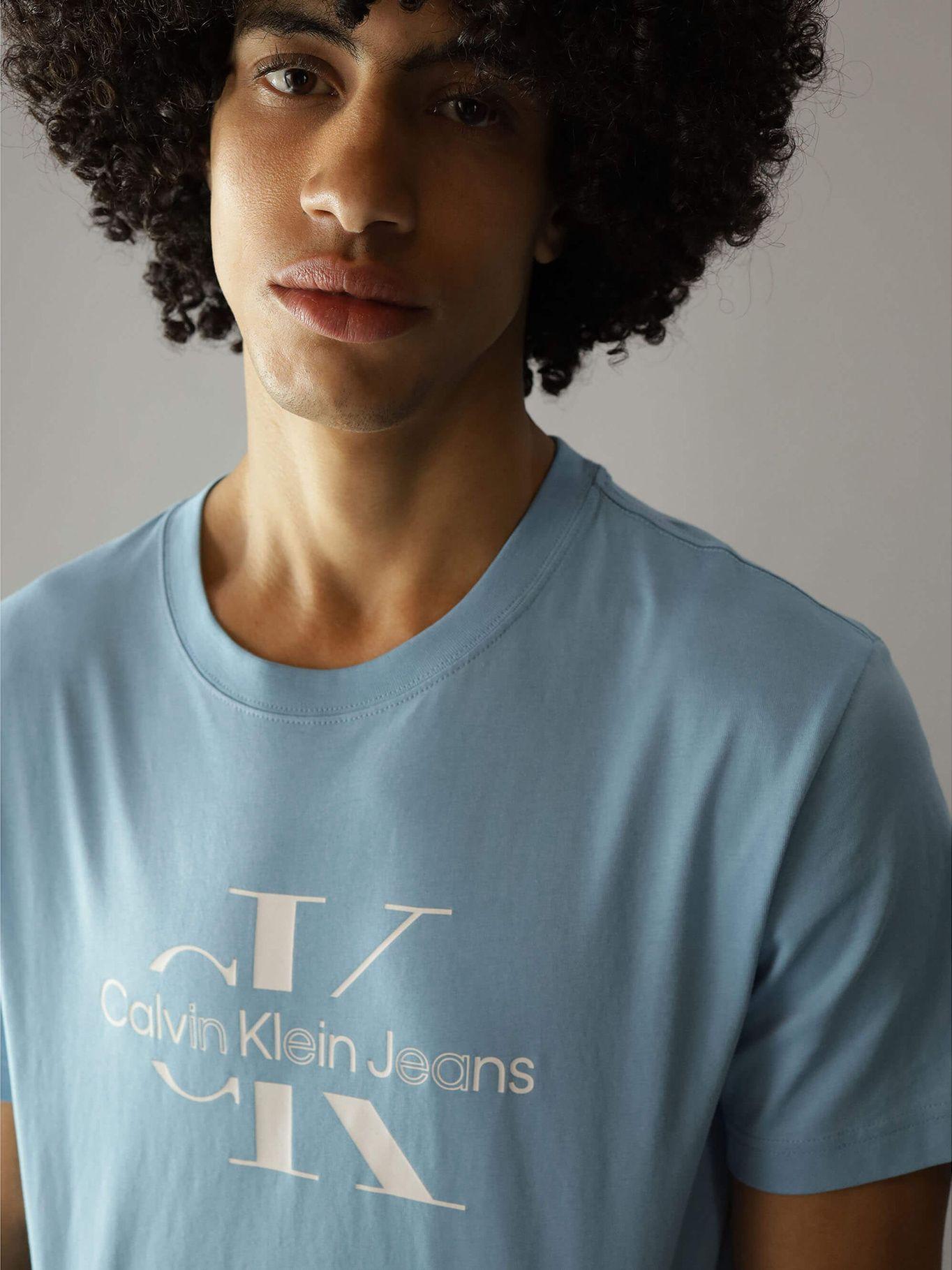 Polera Disrupted Outline Monologo Azul Calvin Klein-3