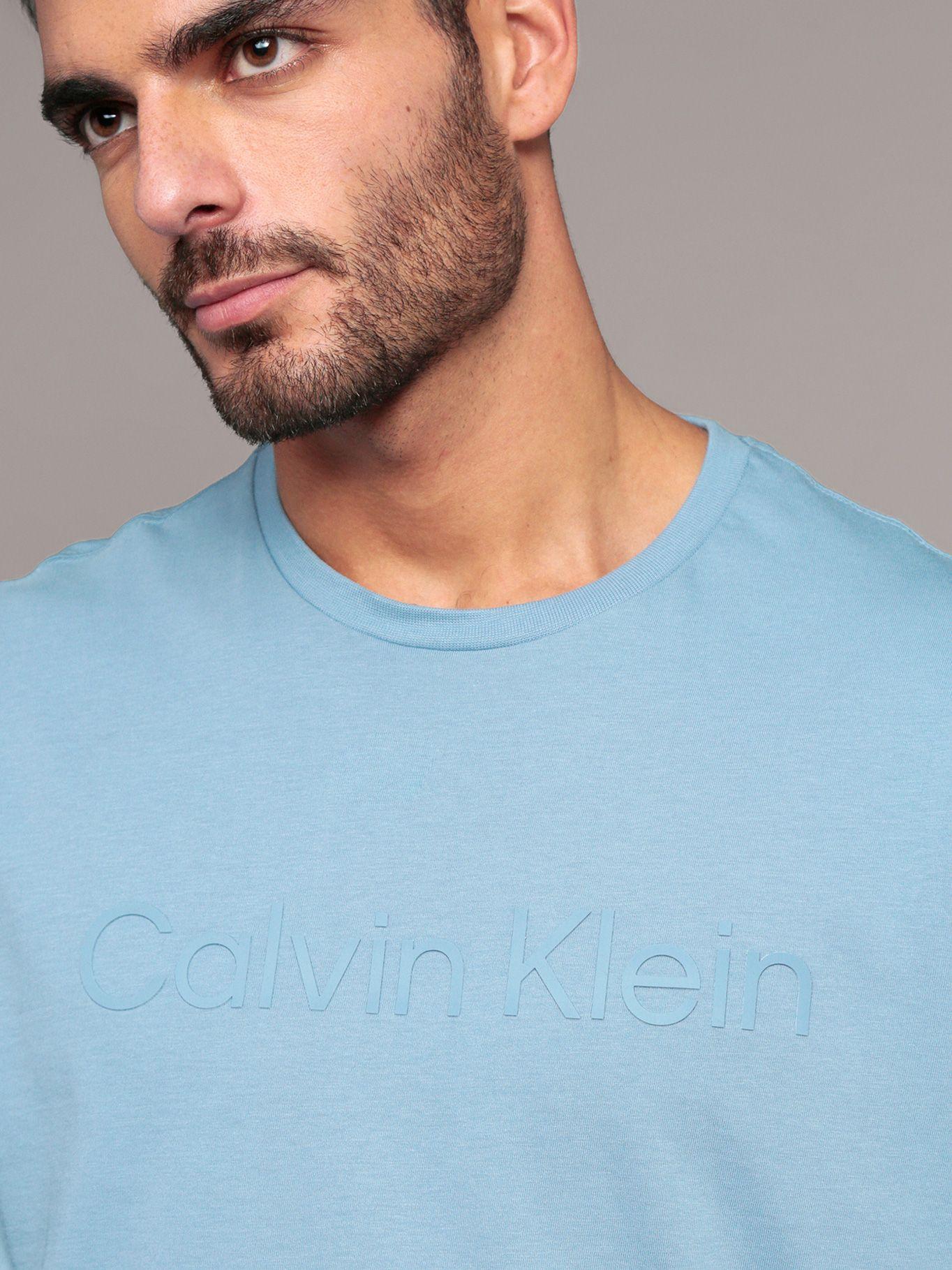 Polera con Logotipo Tonal Celeste Calvin Klein-4