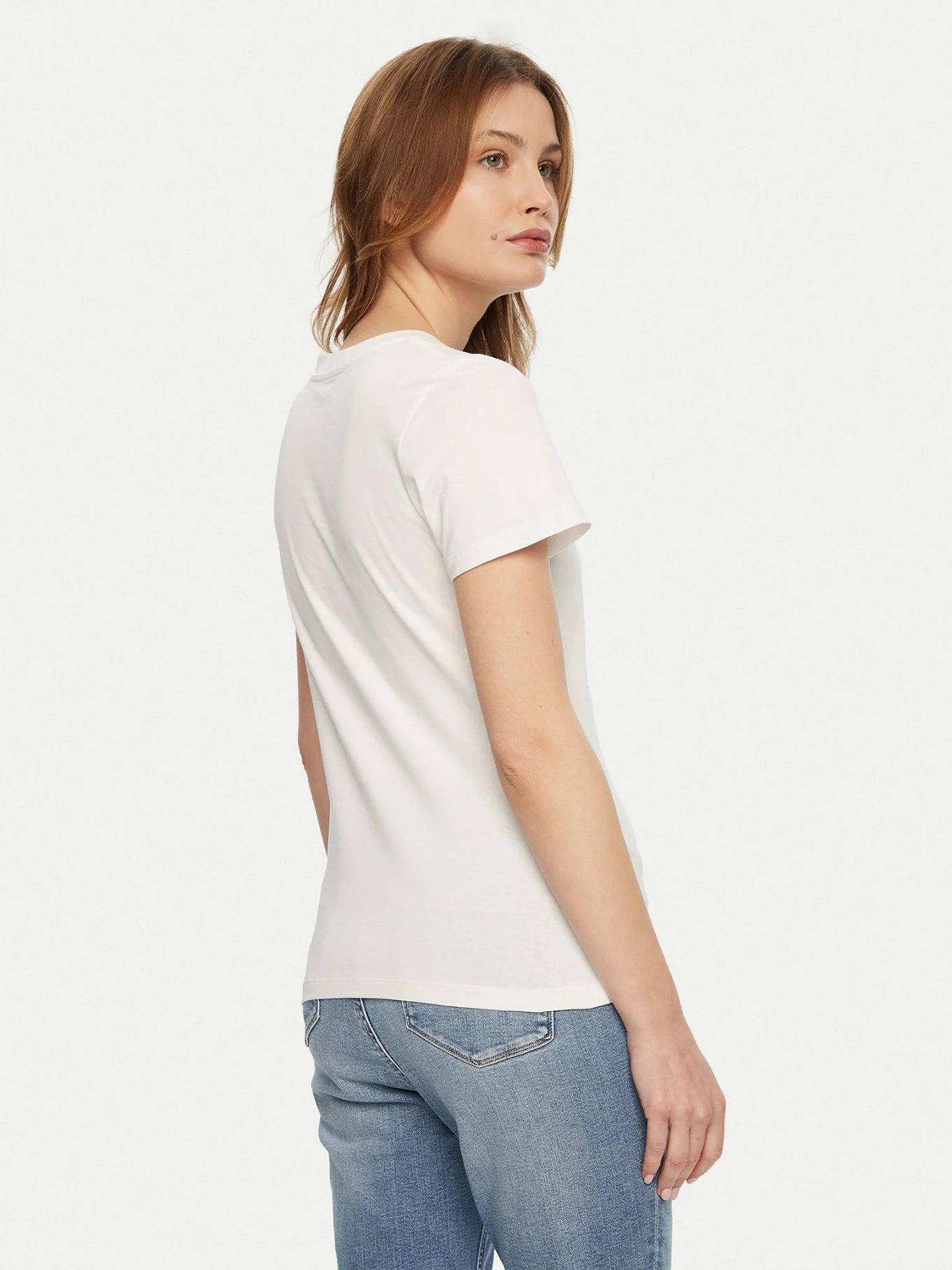 Polera slim con monograma Blanco Calvin Klein-2