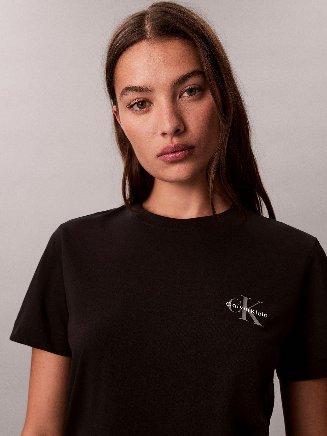Pack de 2 Poleras con Monograma Negro Calvin Klein-5