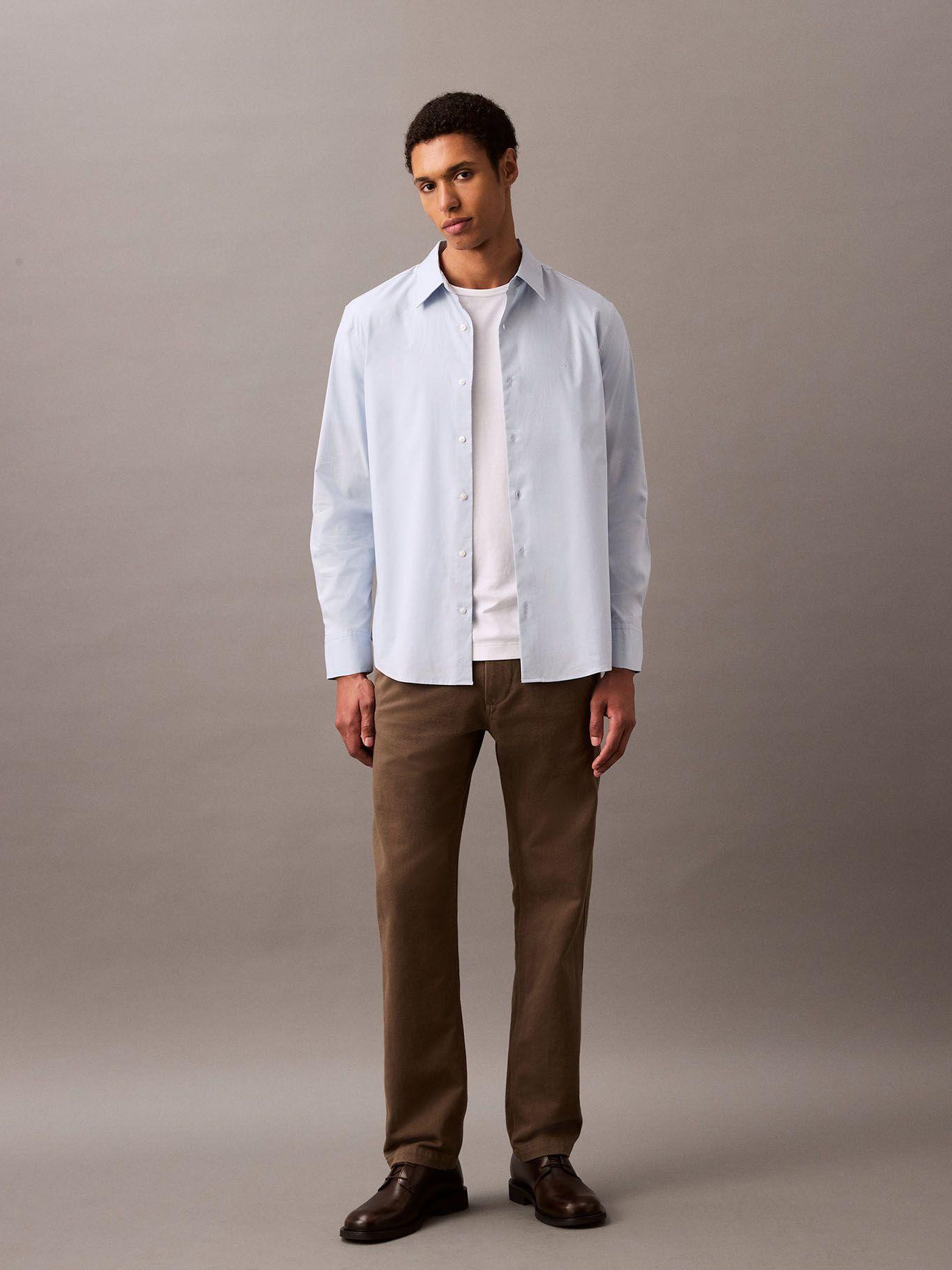Camisa Clásica Stretch Celeste Calvin Klein-1