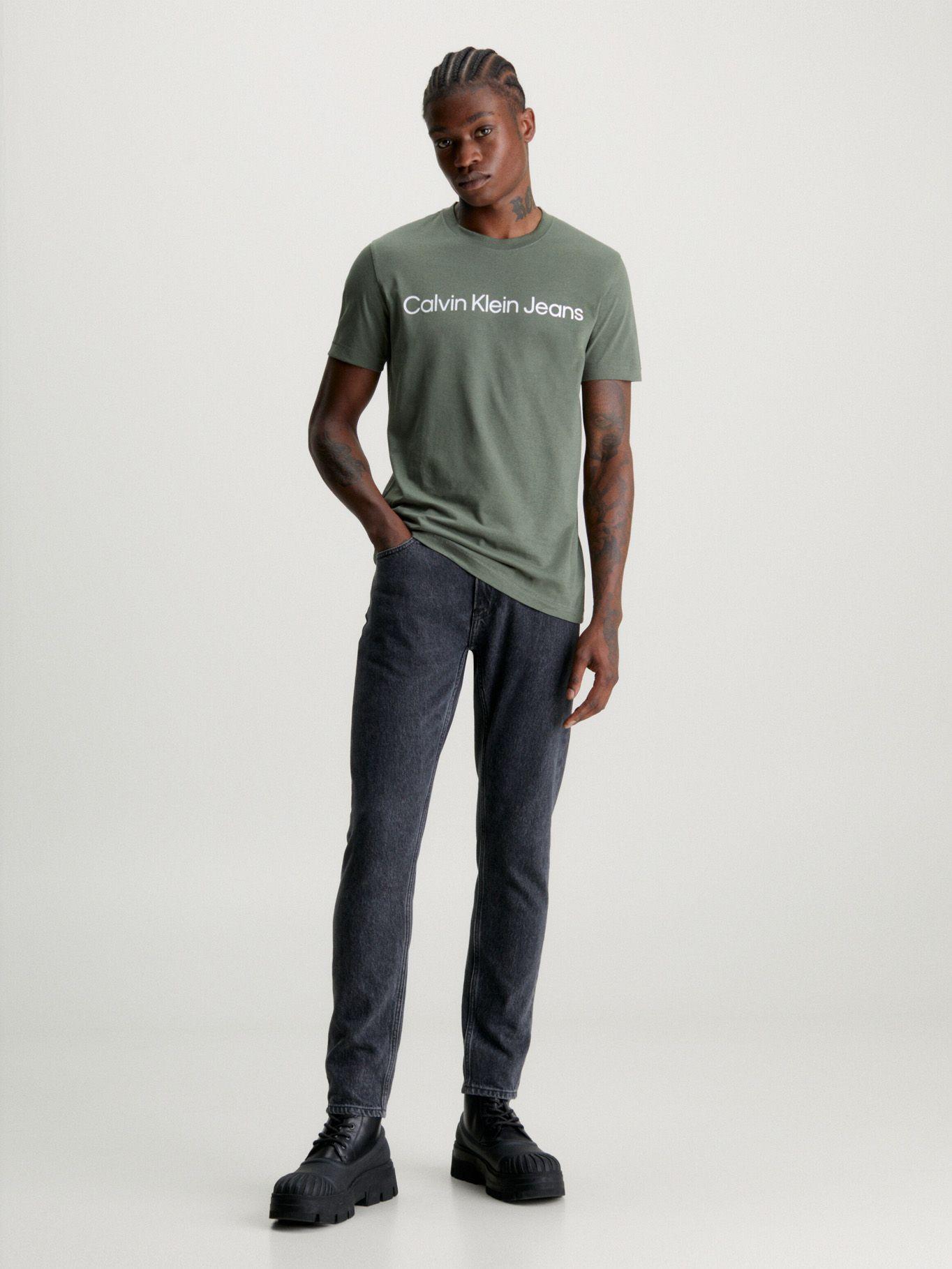 Polera Institutional Logo Slim Verde Calvin Klein-1