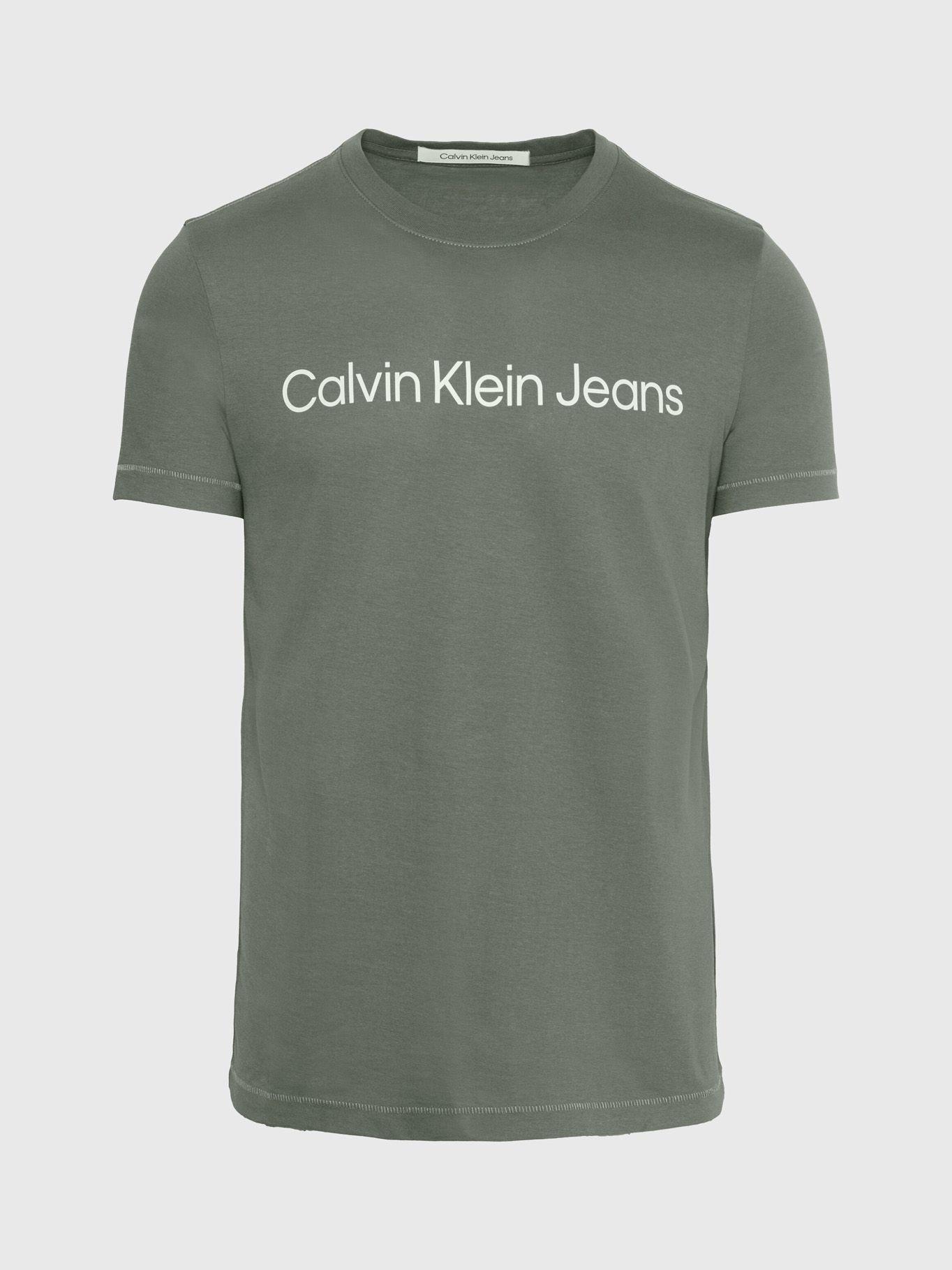 Polera Institutional Logo Slim Verde Calvin Klein-4
