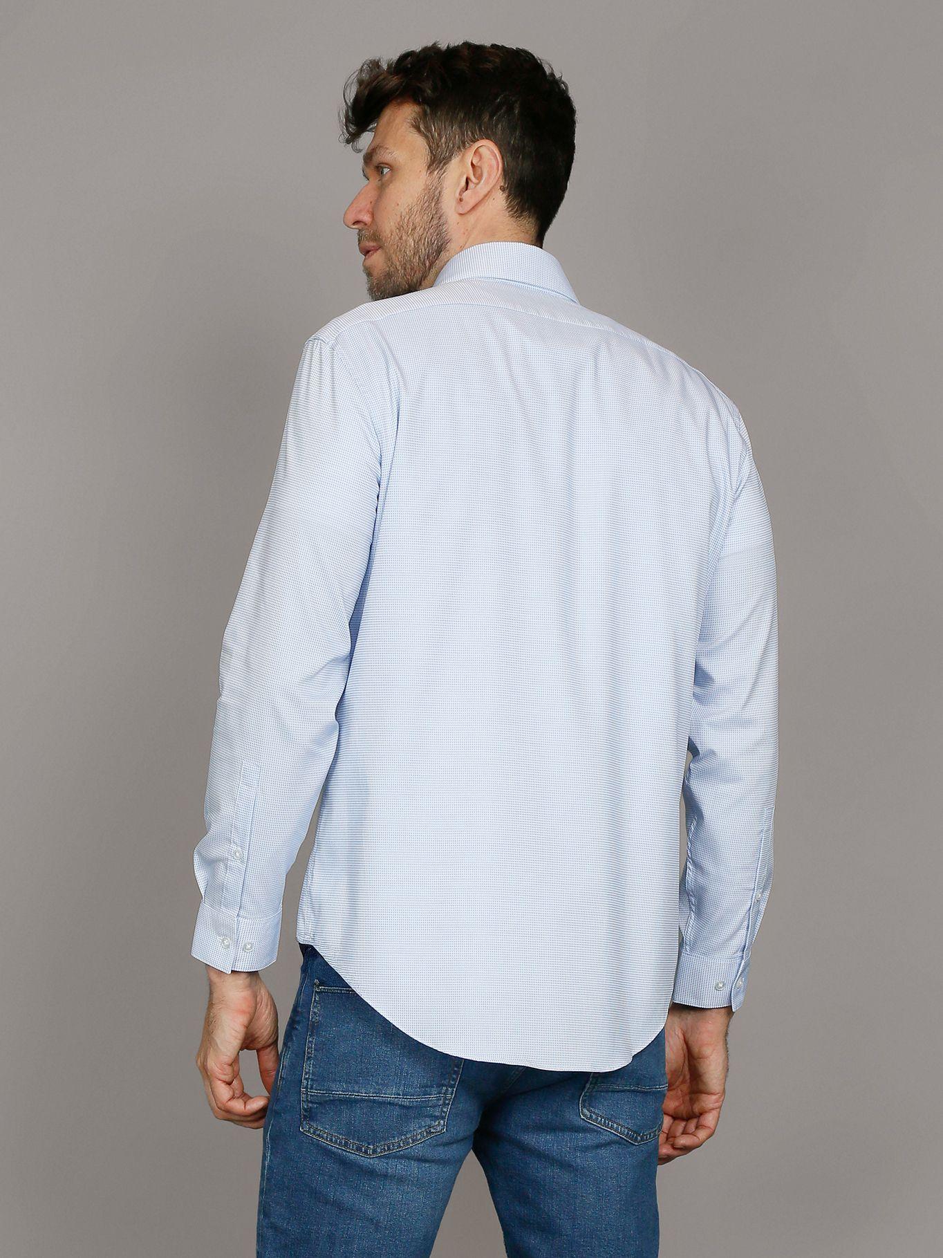 Camisa Slim Fresh Comf Celeste Calvin Klein-3