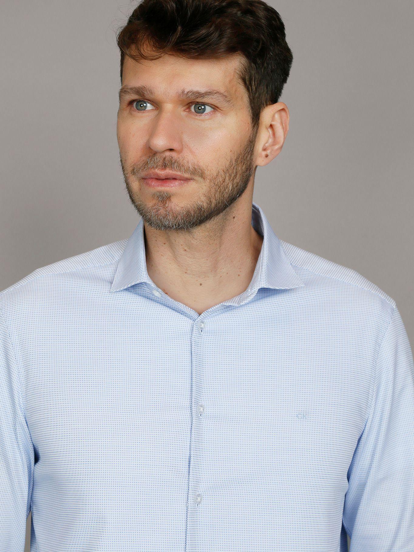 Camisa Slim Fresh Comf Celeste Calvin Klein-4