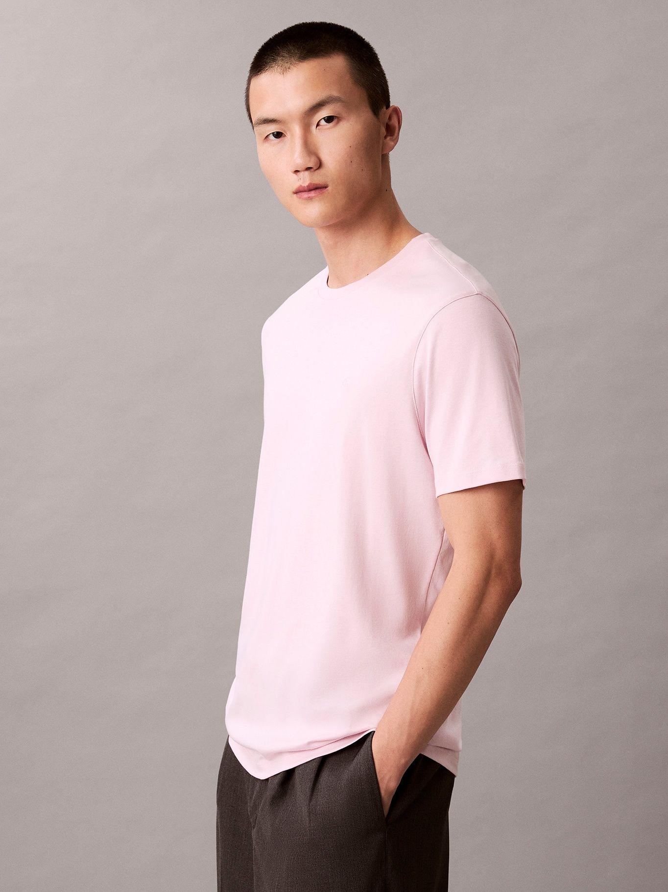 Polera de Algodón Supima Bordado Rosado Calvin Klein-3