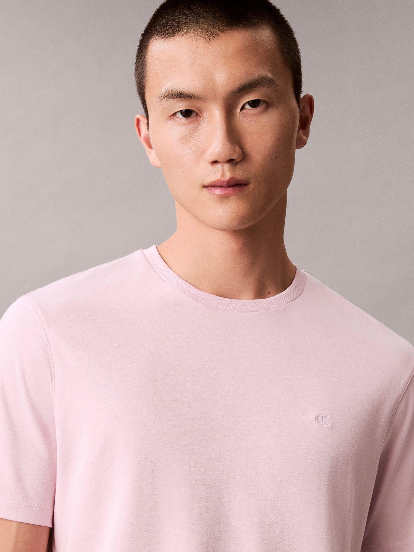 Polera de Algodón Supima Bordado Rosado Calvin Klein-4